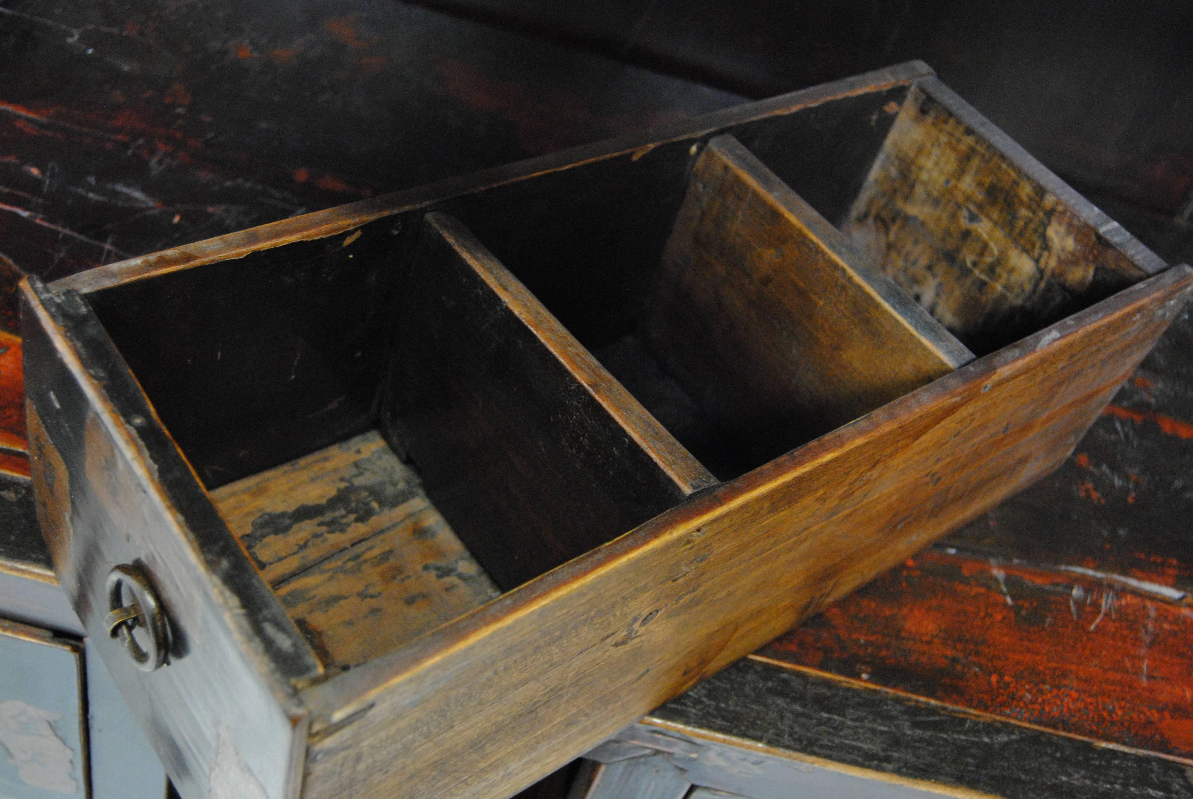 Antique Chinese 15-Drawer Apothecary with Shelves, Late 19th Century For Sale 1