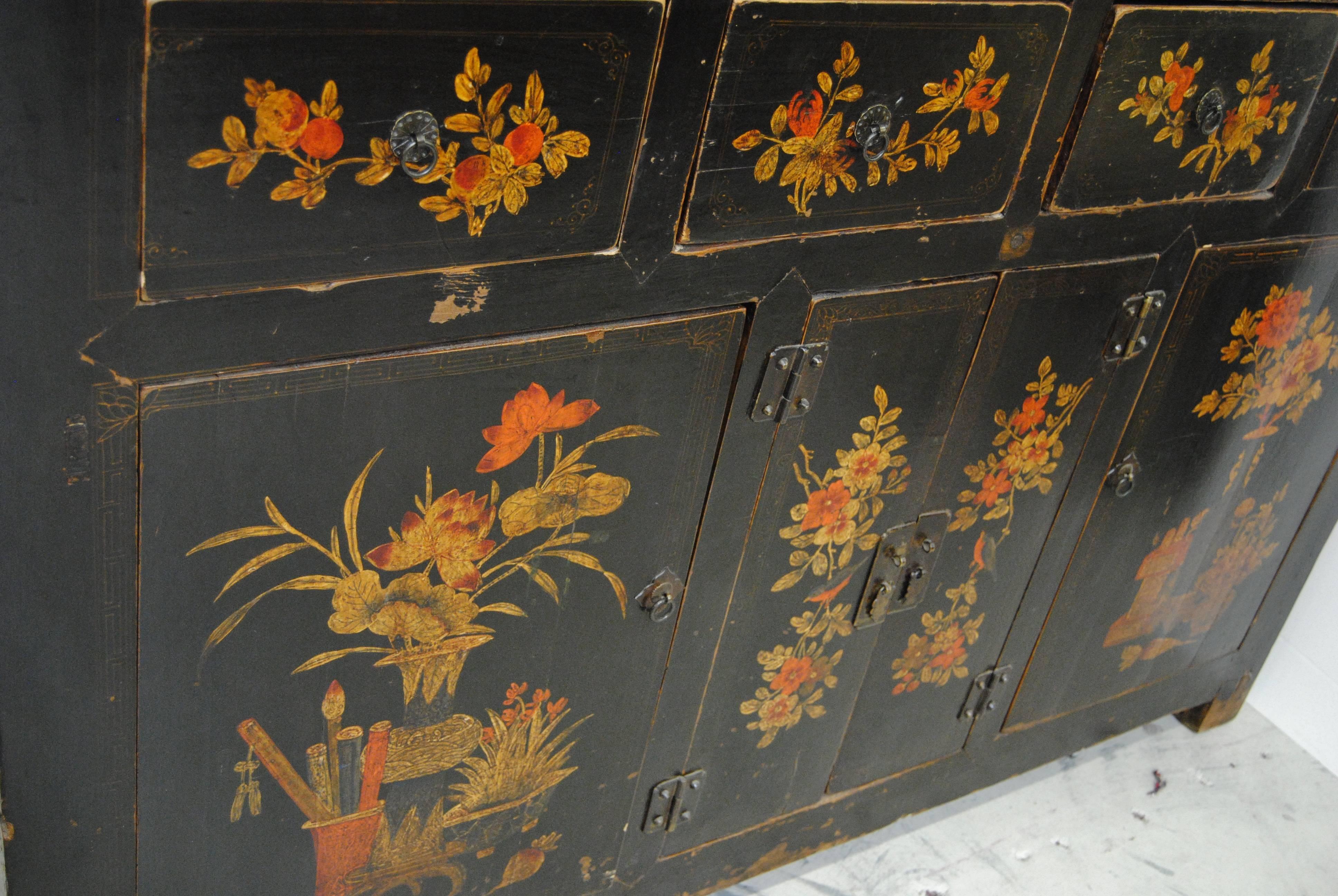 Late 19th Century Antique Chinese Manchurian Cabinet For Sale 1