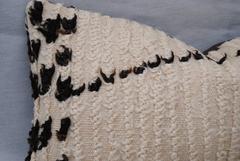 Vintage Hand Loomed Wool Beni Ouarian Moroccan Pillow, Atlas Mountains