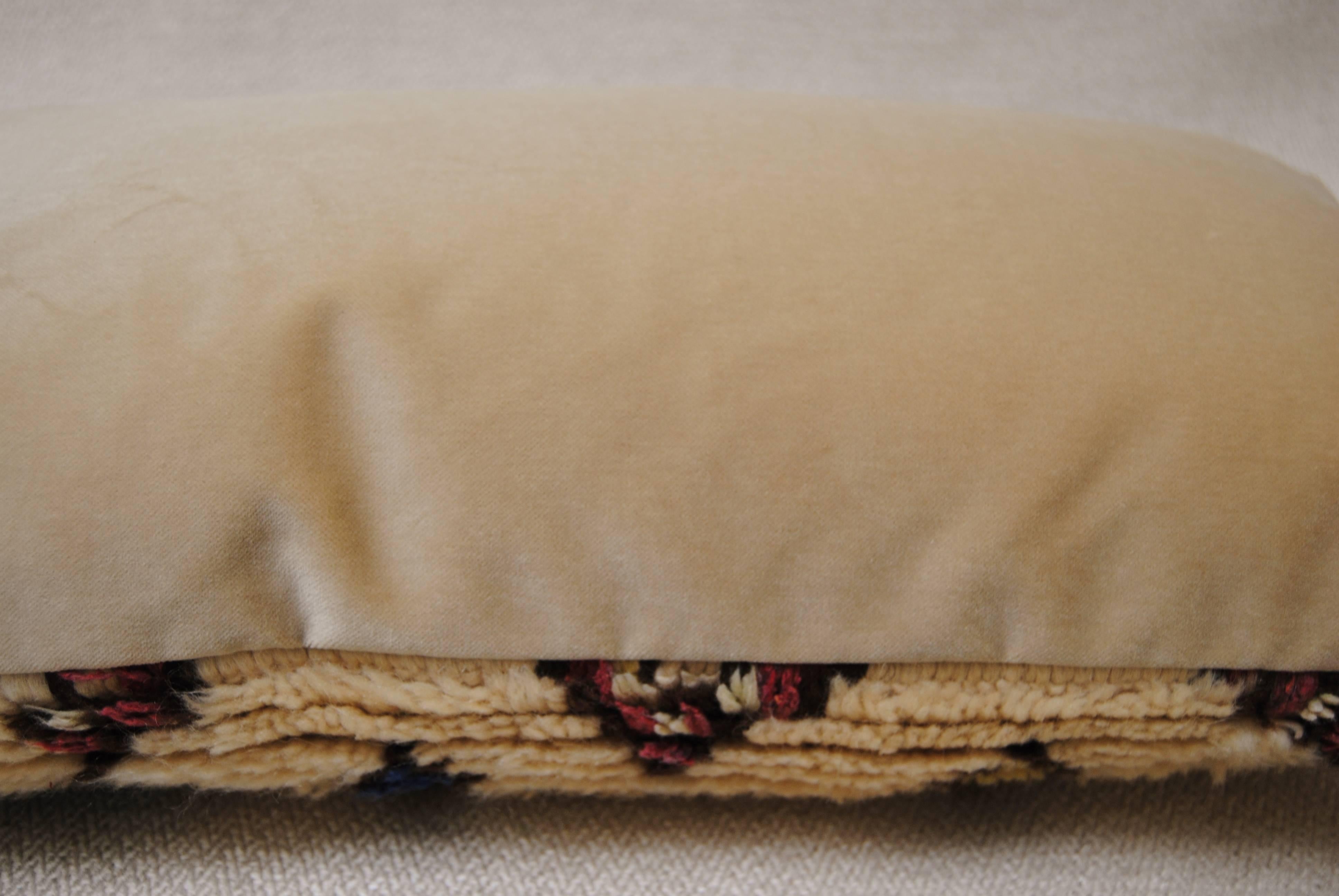 20th Century Custom Moroccan Pillow Cut from a Vintage Hand-Loomed Wool Vintage Azilal Rug