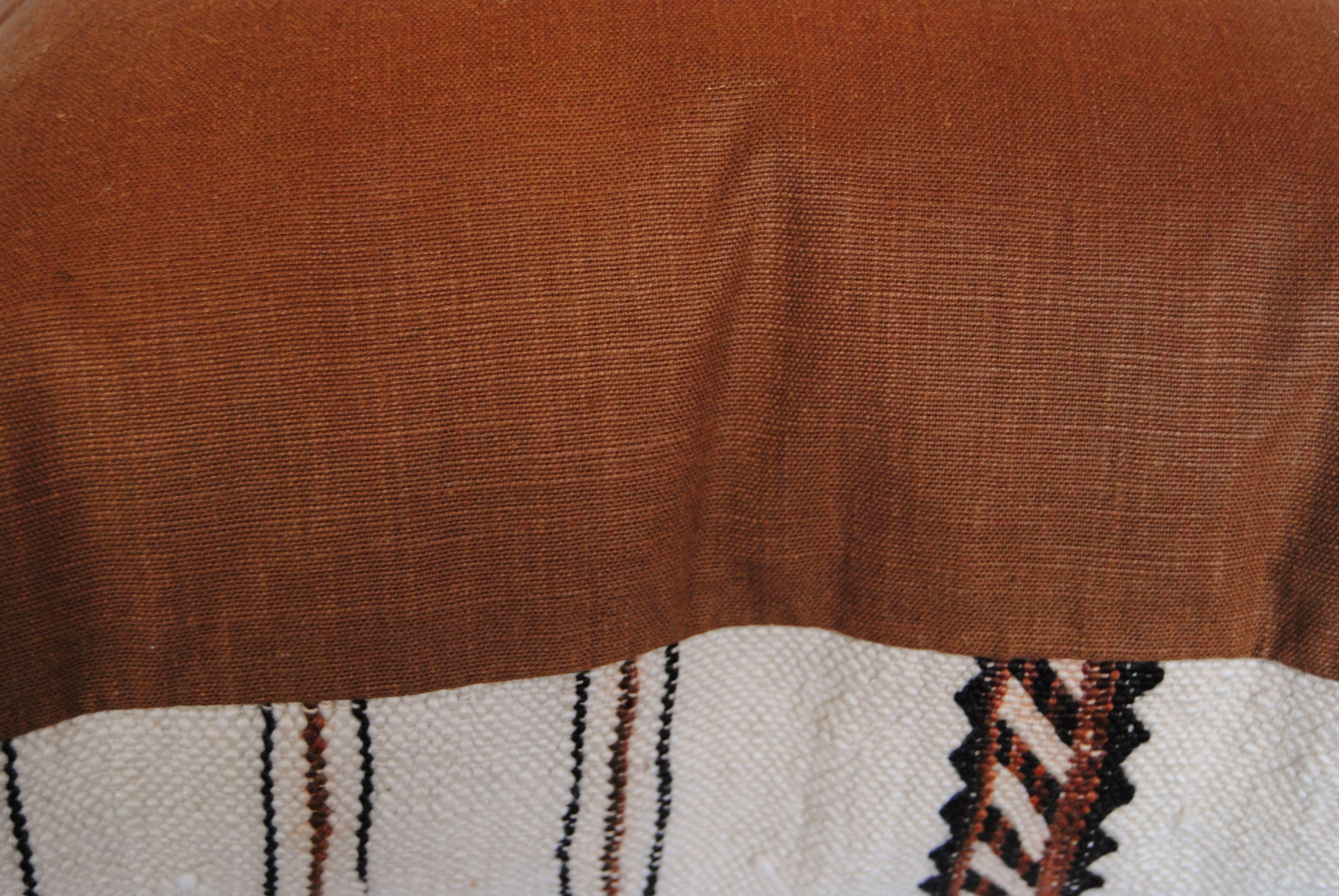 20th Century Custom Pillow Cut from a Vintage Moroccan Berber Rug from the Atlas Mountains