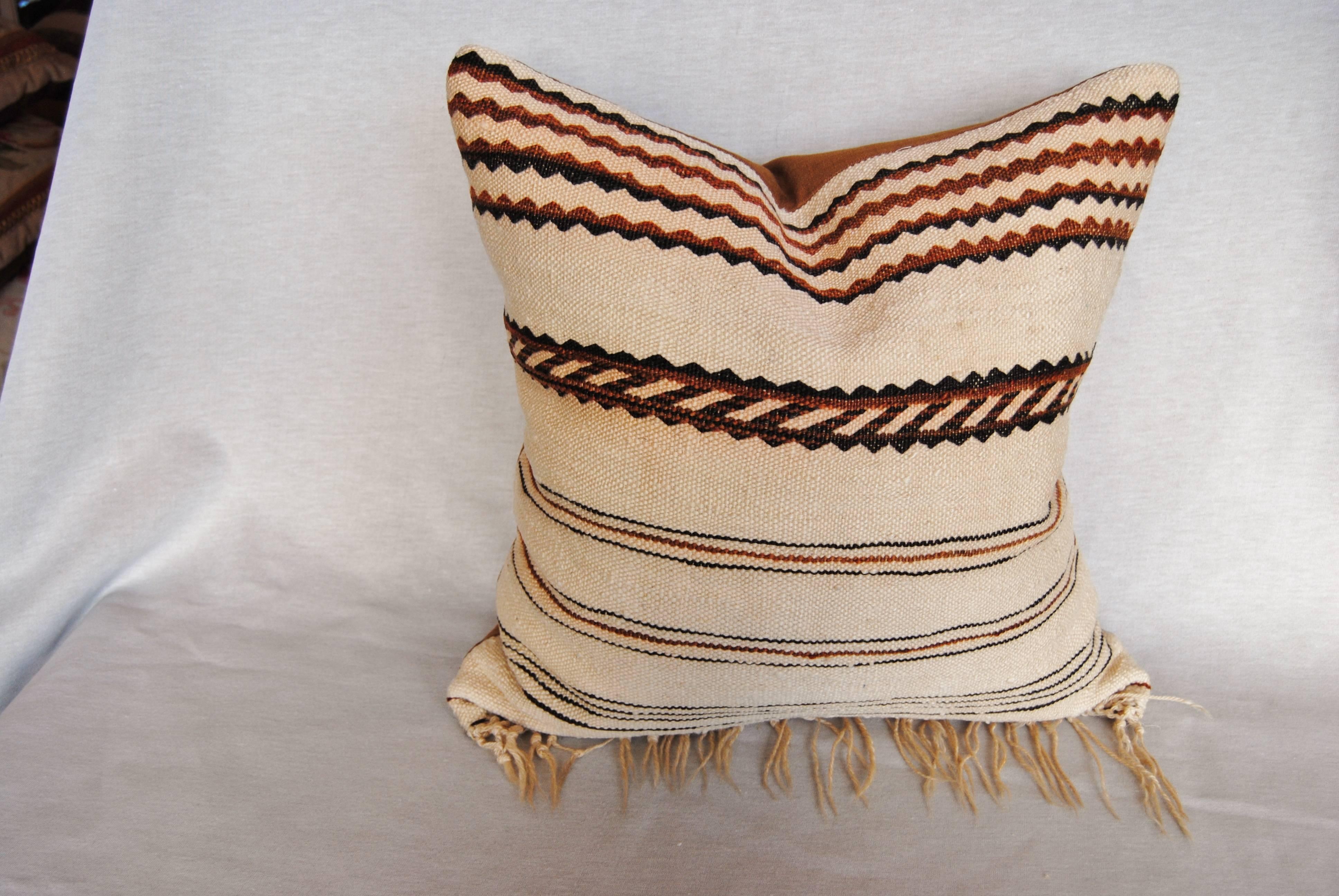Custom Pillow Cut from a Vintage Moroccan Berber Rug from the Atlas Mountains 1