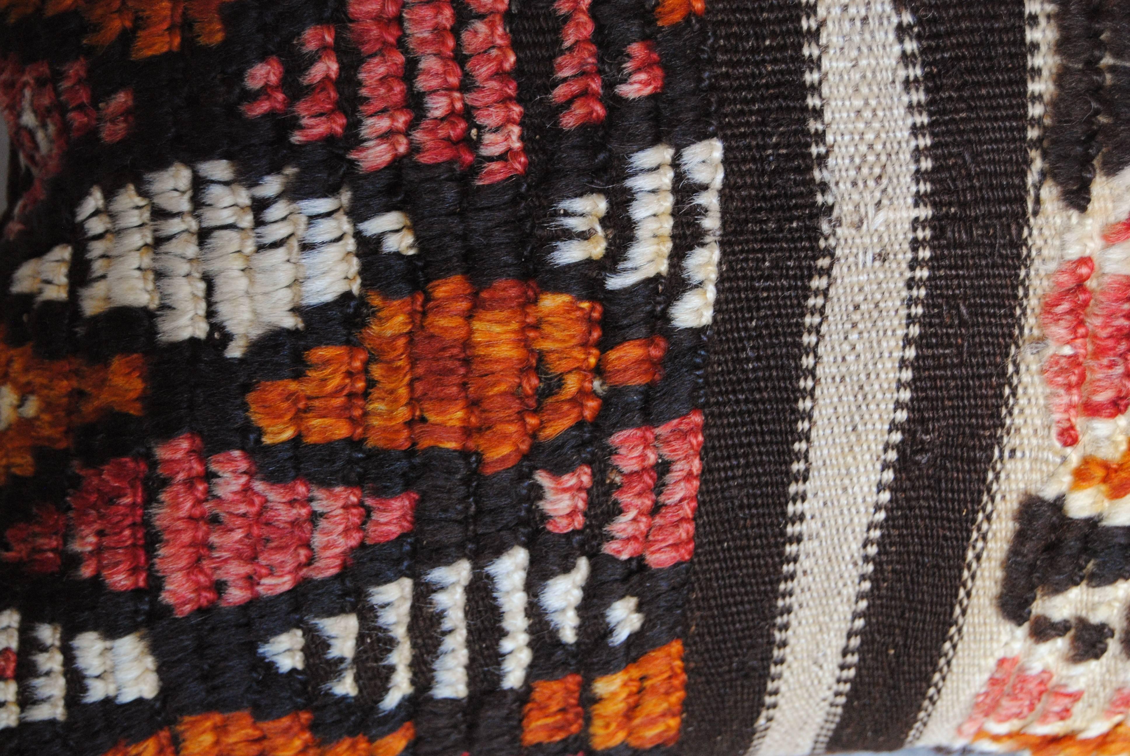 20th Century Moroccan Custom Pillow Cut from a Vintage Hand-Loomed Wool Rug, Atlas Mountains For Sale