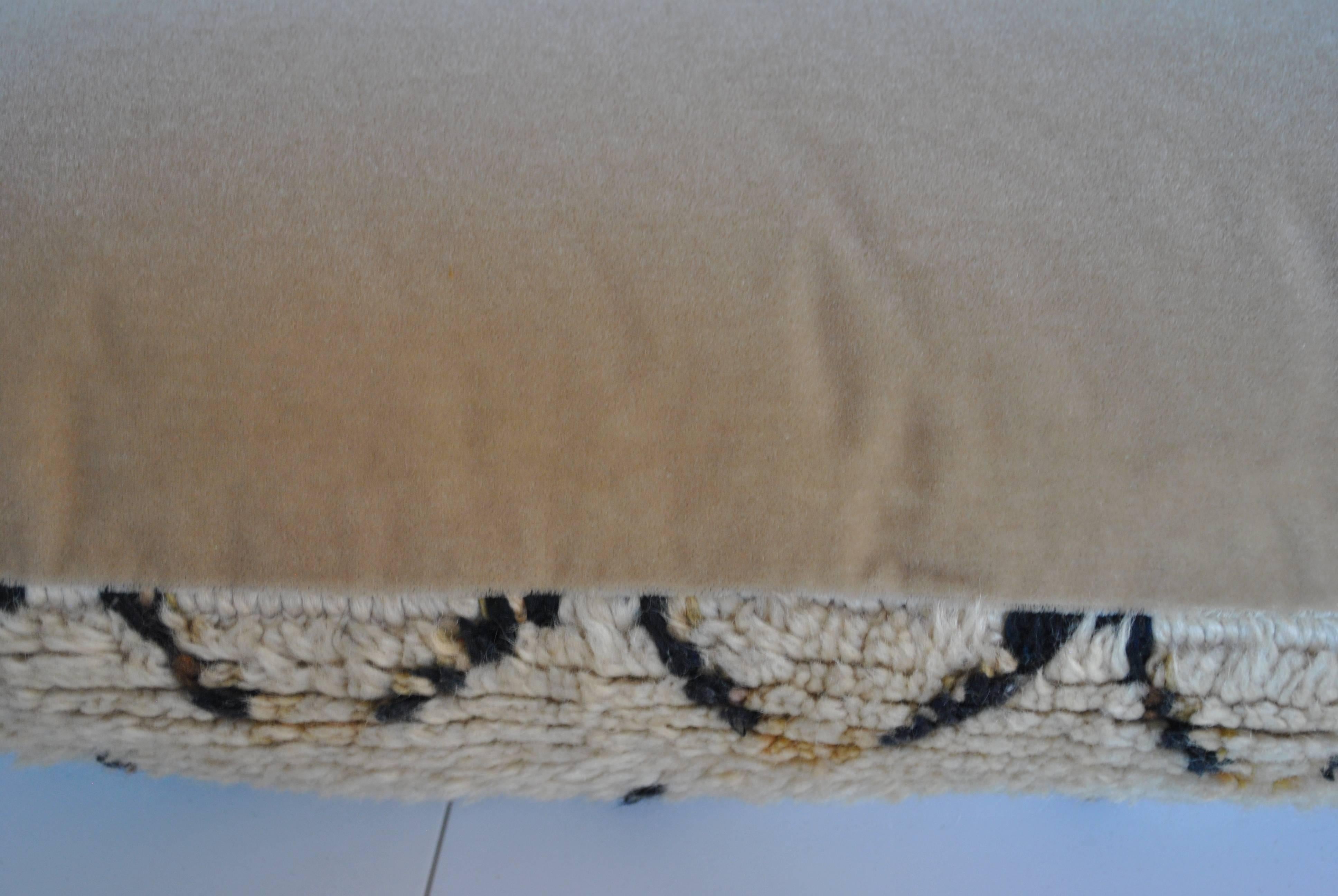 Custom Pillow Cut from a Vintage Moroccan Hand Loomed Wool Azilal Rug In Excellent Condition In Glen Ellyn, IL