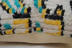 Custom Pillow Cut from a Vintage Hand Loomed Wool Azilal Moroccan Rug