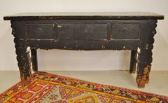 Antique Chinese Elmwood Sideboard with Scaloped Spandrels, circa 1900