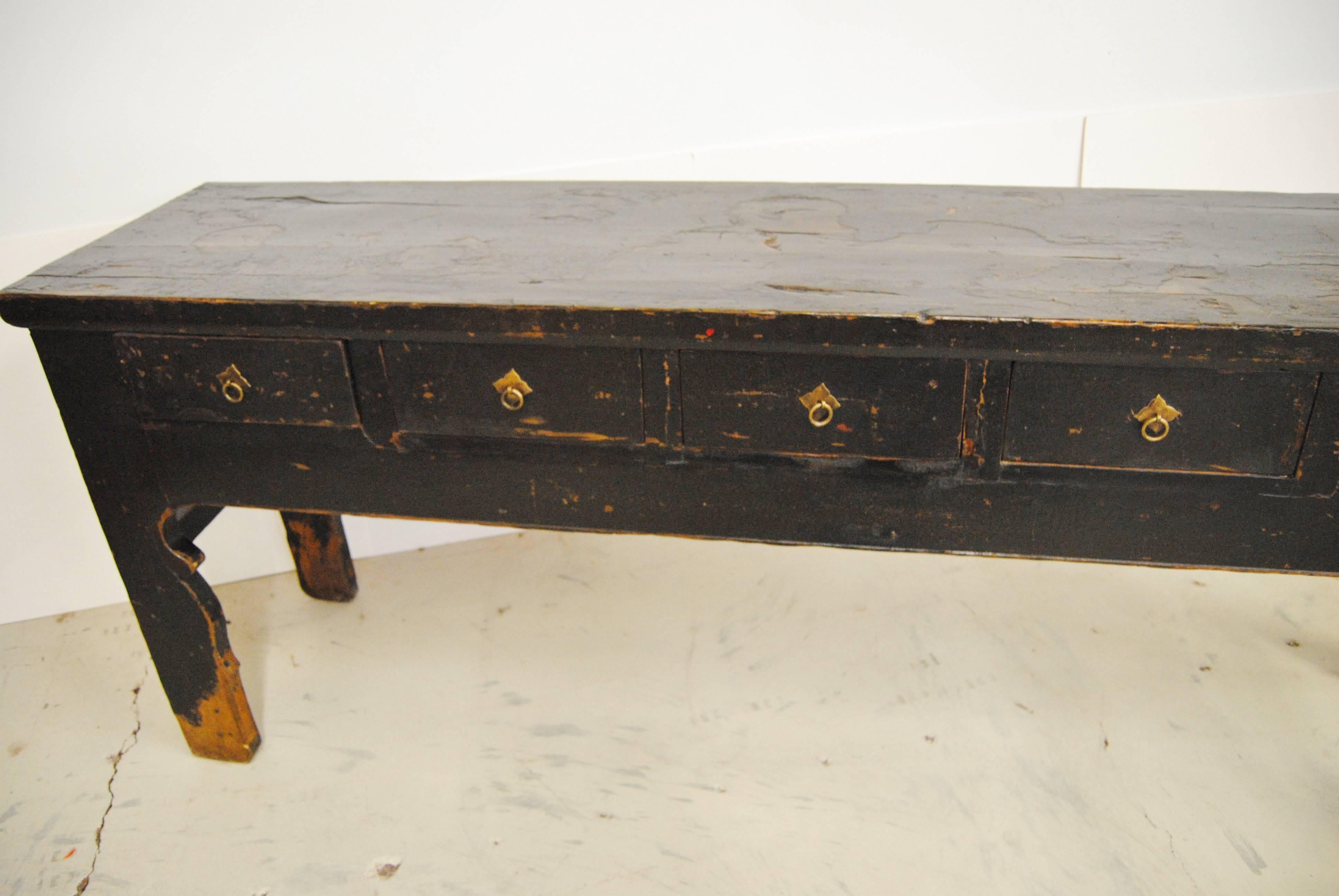 19th Century Antique Chinese Five Drawer Sideboard, Shanxi Province For Sale