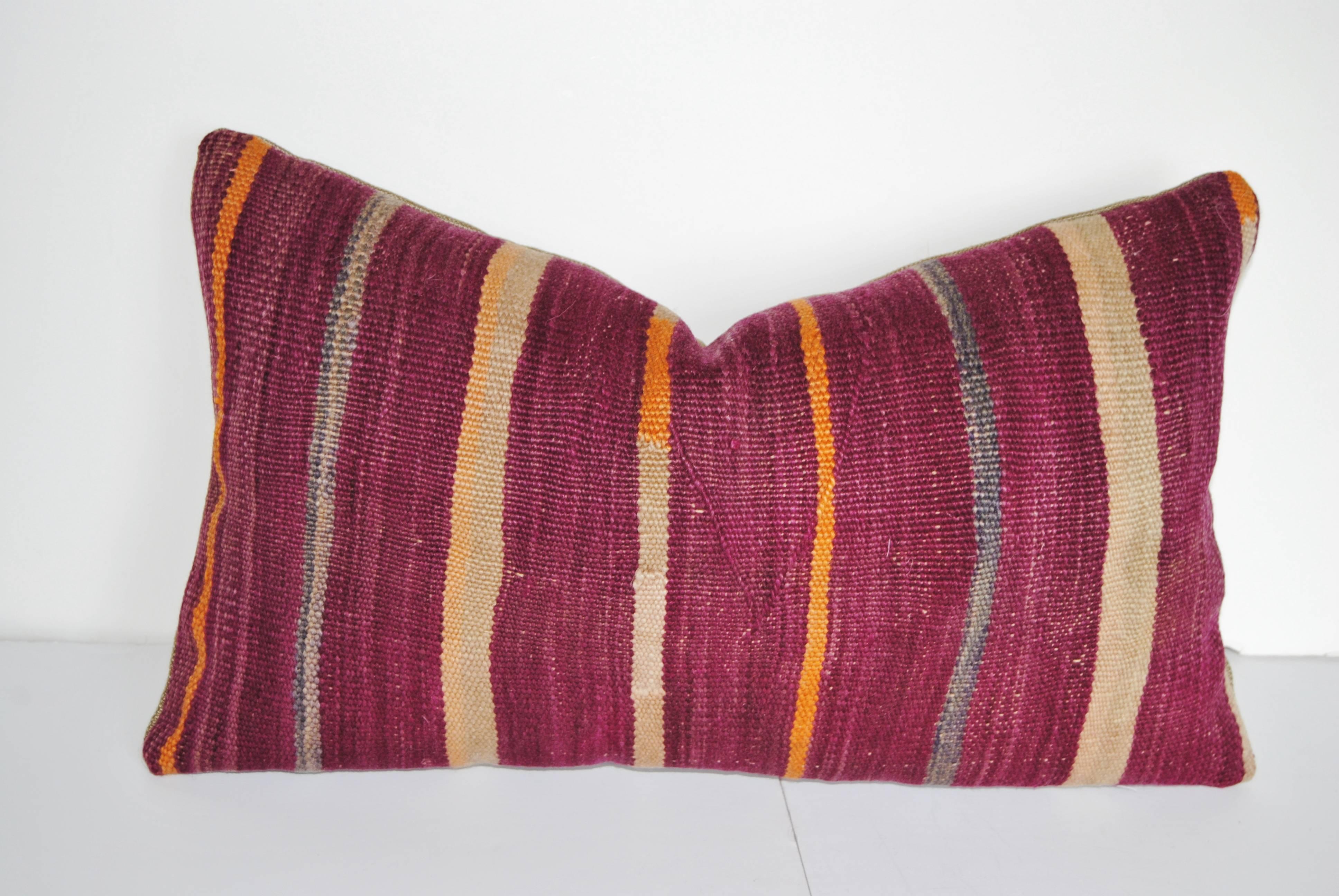 Custom Group of Pillows Cut from a Vintage Hand Loomed Wool Moroccan Berber Rug In Excellent Condition In Glen Ellyn, IL