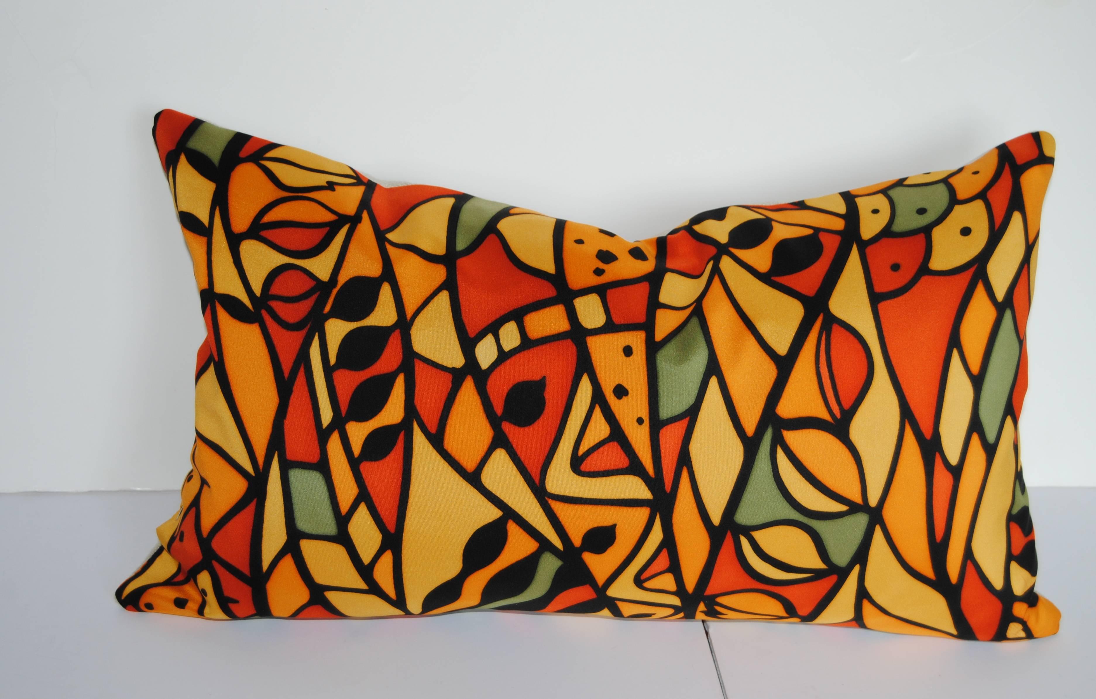 Custom Pillows Cut from a Vintage Silk Kimono In Excellent Condition For Sale In Glen Ellyn, IL