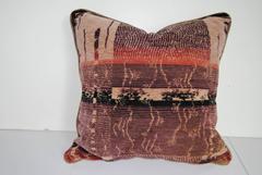 Custom Pillow Cut from a Vintage Hand Blocked Mohair Amsterdam School Textile