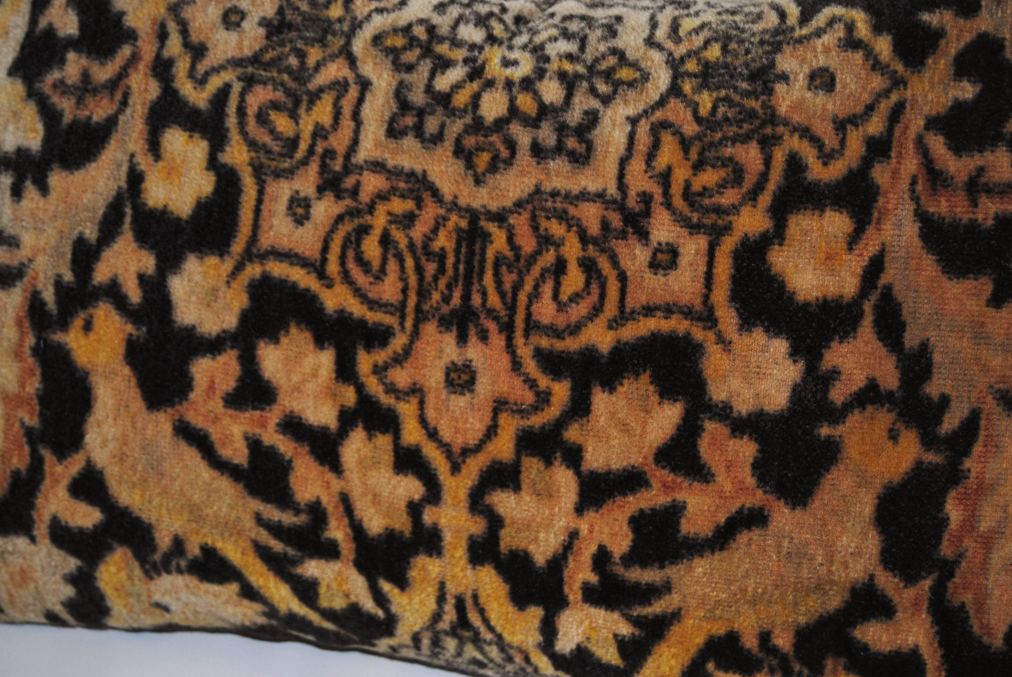 20th Century Custom Pillow Cut from an Antique Dutch Mohair Textile, circa 1915 For Sale