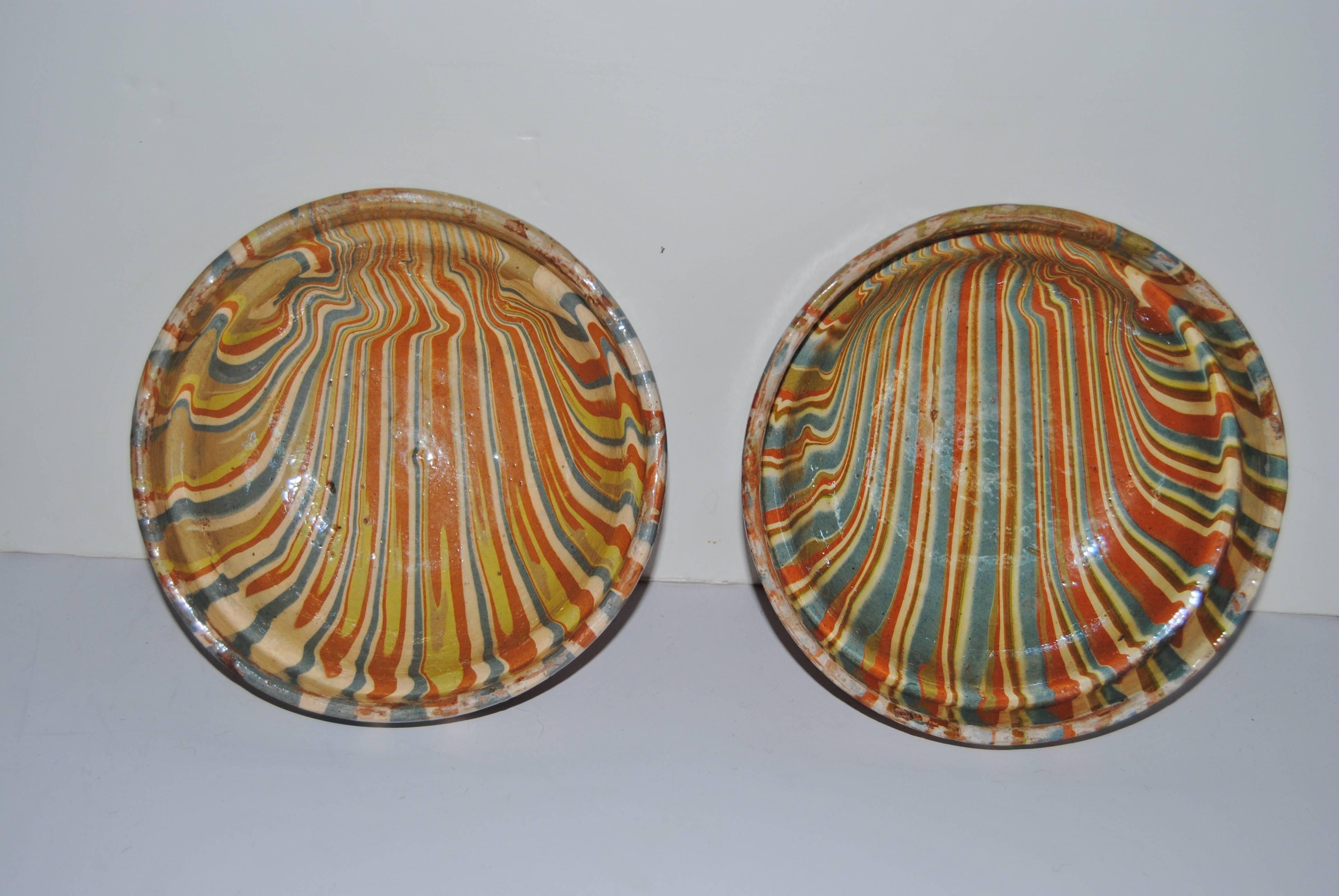 Pair of Vintage Romanian Slipware Pottery Bowls, Transylvania 3