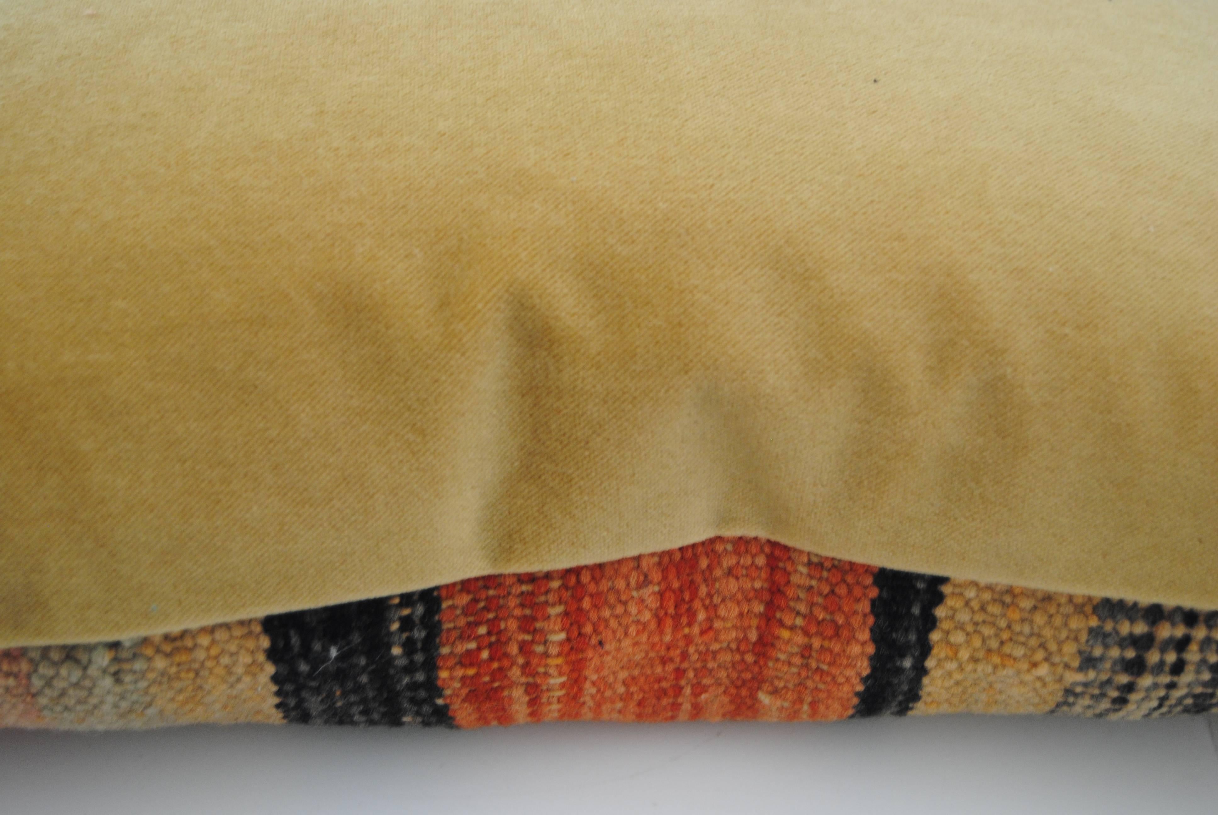 20th Century Moroccan Pillow Cut from a Vintage Hand Loomed Wool Berber Rug
