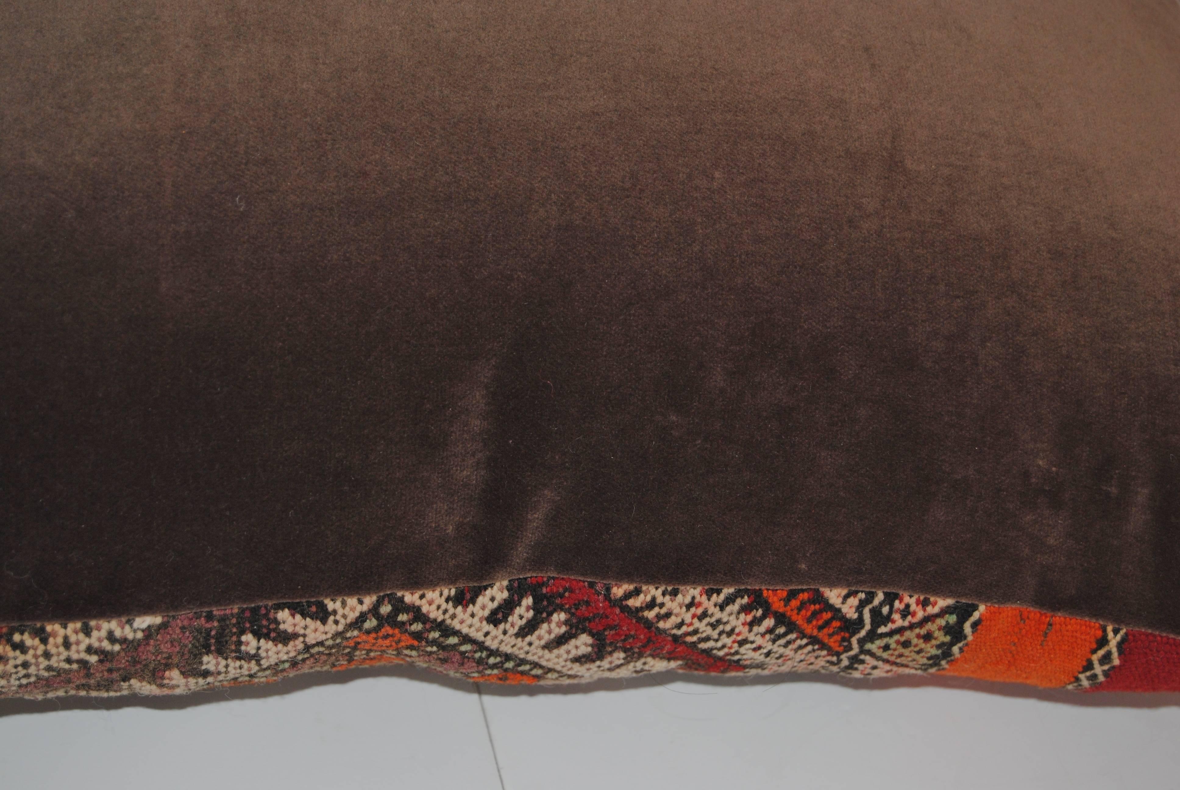 20th Century Hand Loomed Wool Moroccan Berber Pillow, Atlas Mountains For Sale