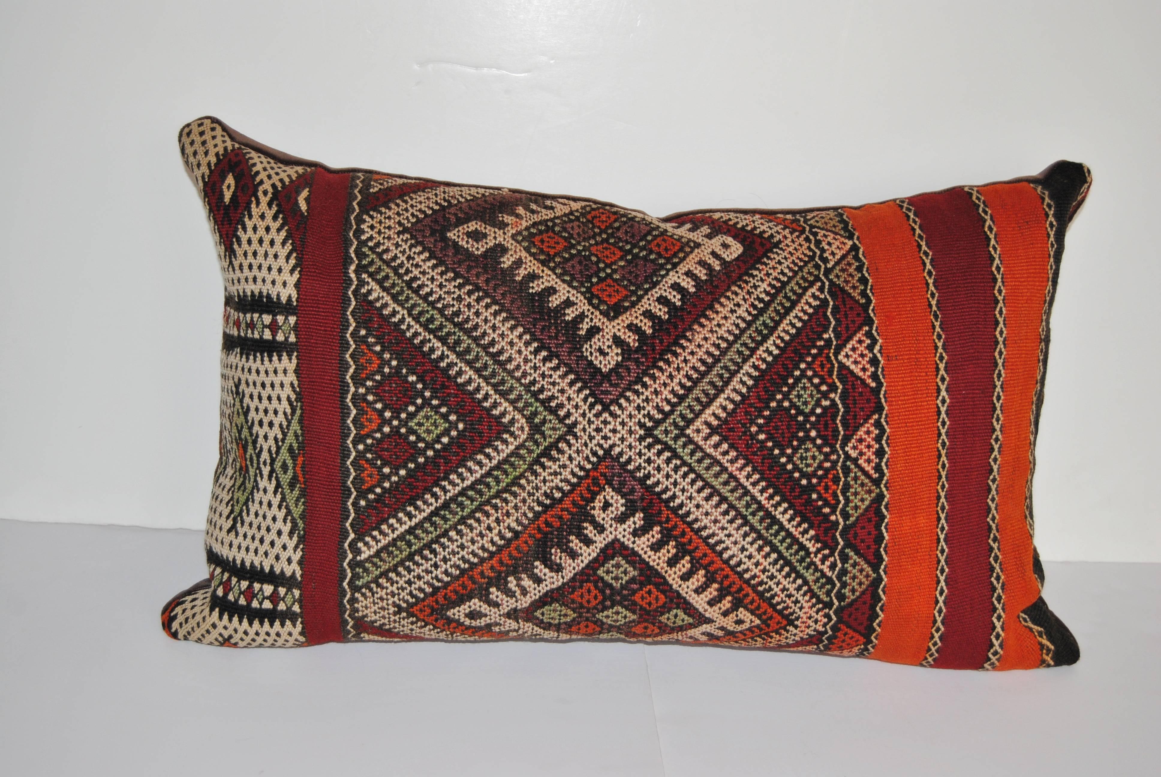 Hand Loomed Wool Moroccan Berber Pillow, Atlas Mountains For Sale 2