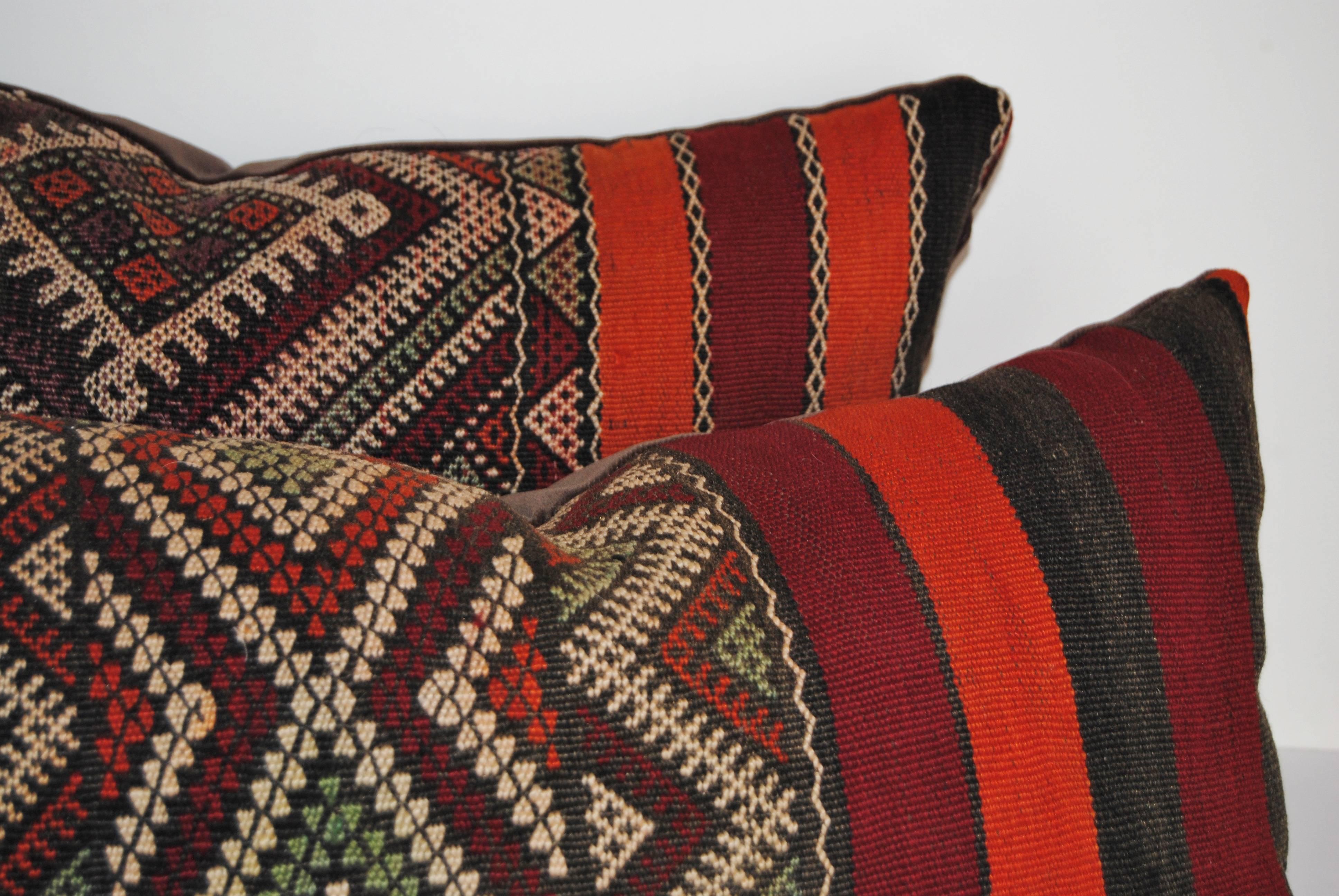 Hand Loomed Wool Moroccan Berber Pillow, Atlas Mountains For Sale 4