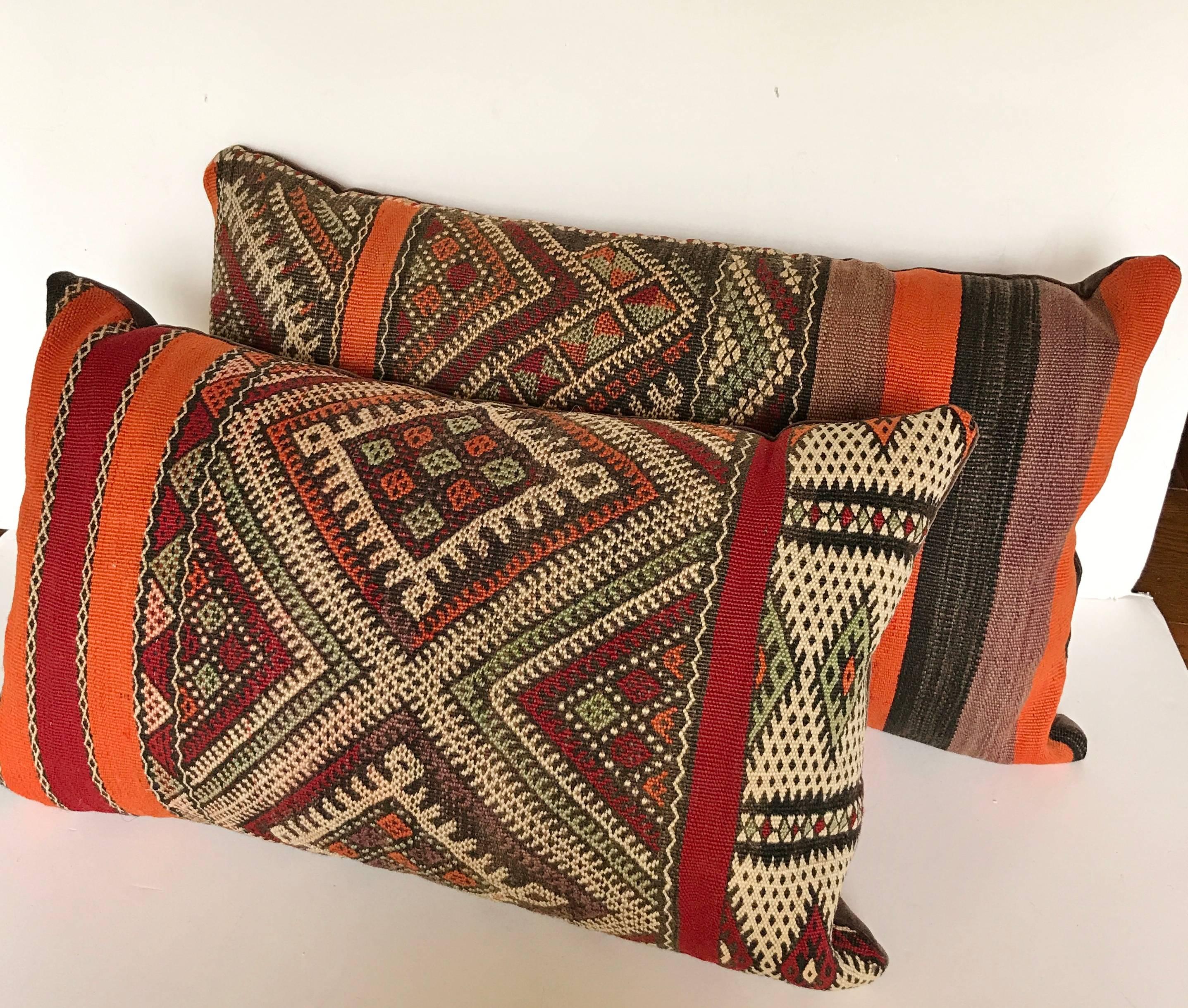 Hand Loomed Wool Moroccan Berber Pillow, Atlas Mountains For Sale 5