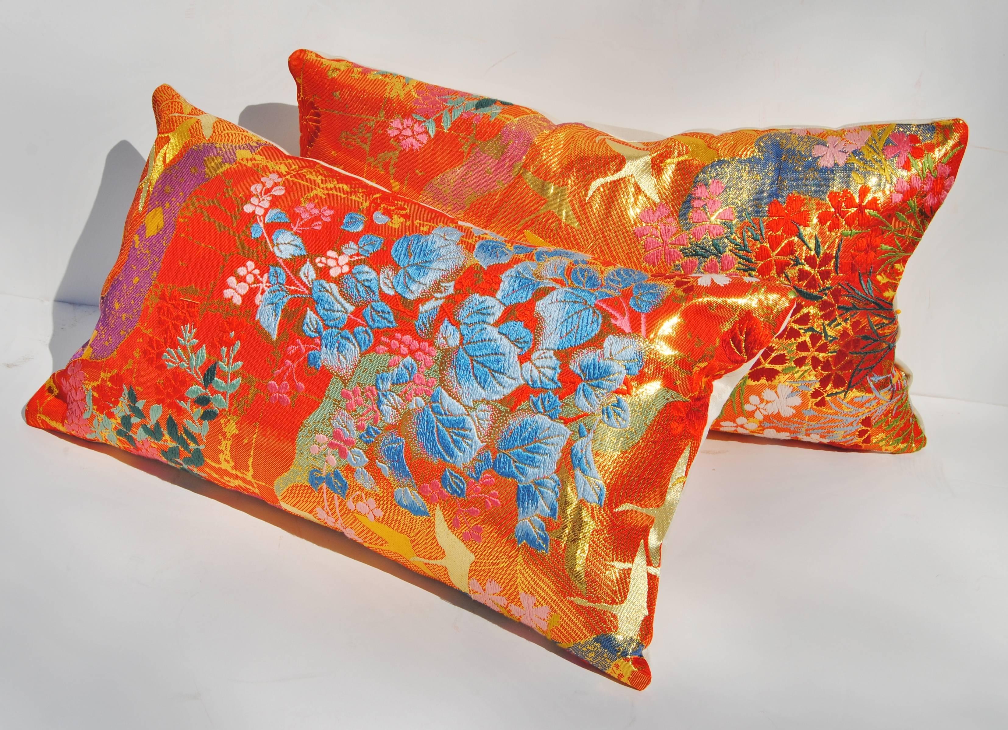 Custom Pillow Cut from a Vintage Japanese Silk Uchikake Wedding Kimono 3