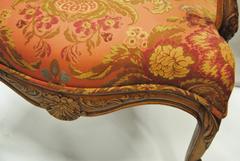 Vintage Hand-Carved French Chair, Newly Upholstered with Old World Weavers Silk