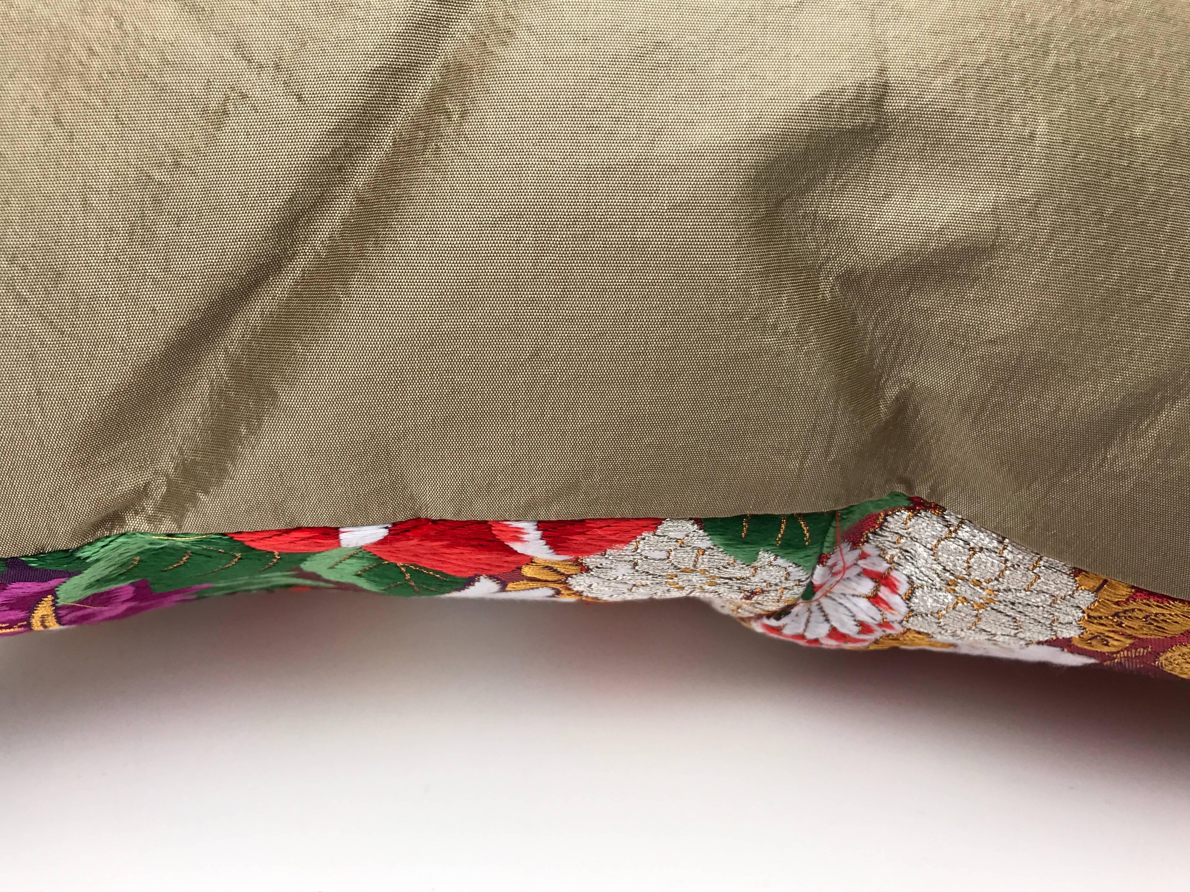 Custom Pillow cut from a Vintage Silk Japanese Uchikake Wedding Kimono 1