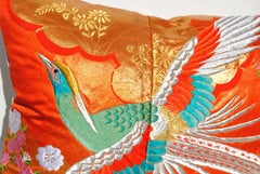 Custom Pillow by Maison Suzanne Cut from a Vintage Silk Japanese Uchikake Kimono