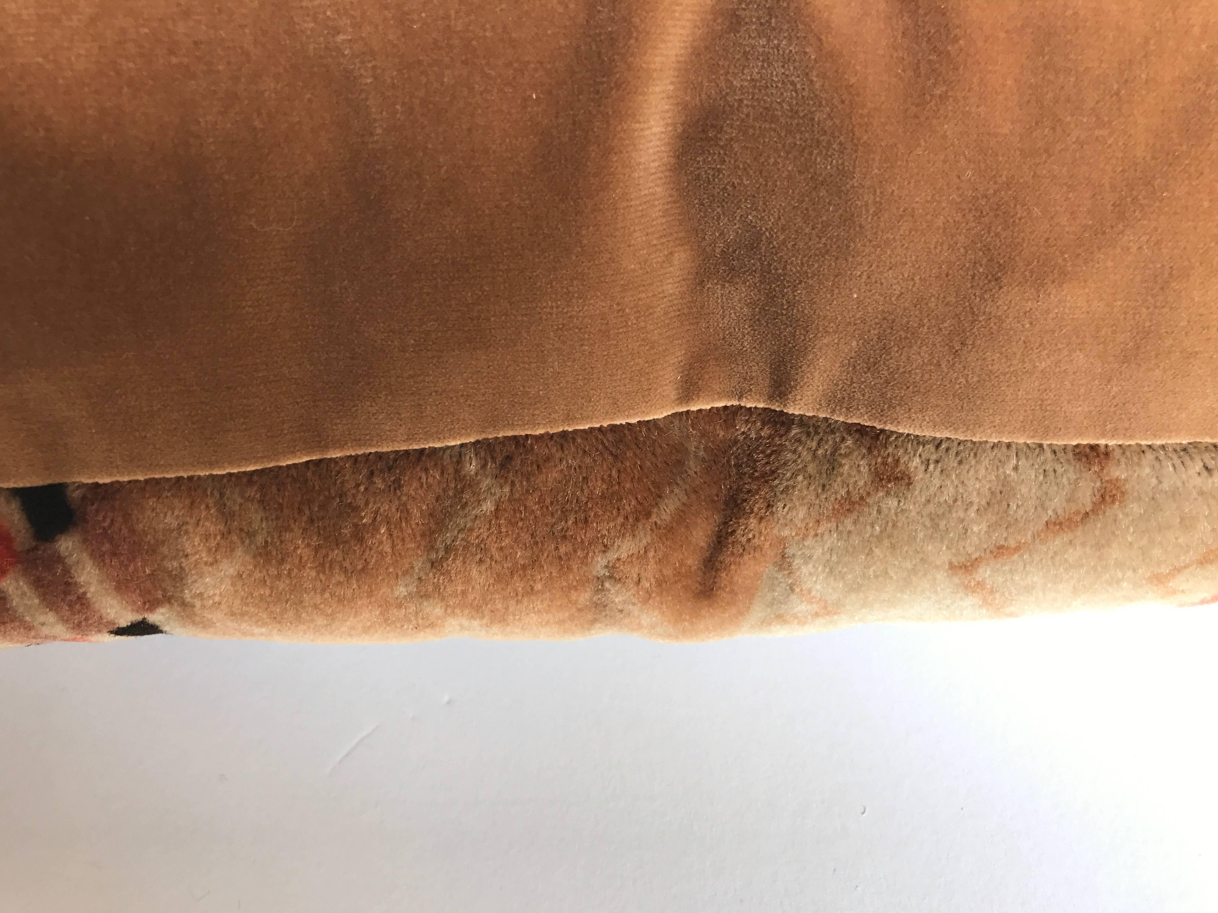 Custom Pillow Cut from a Hand Blocked Mohair Amsterdam School Textile In Good Condition In Glen Ellyn, IL