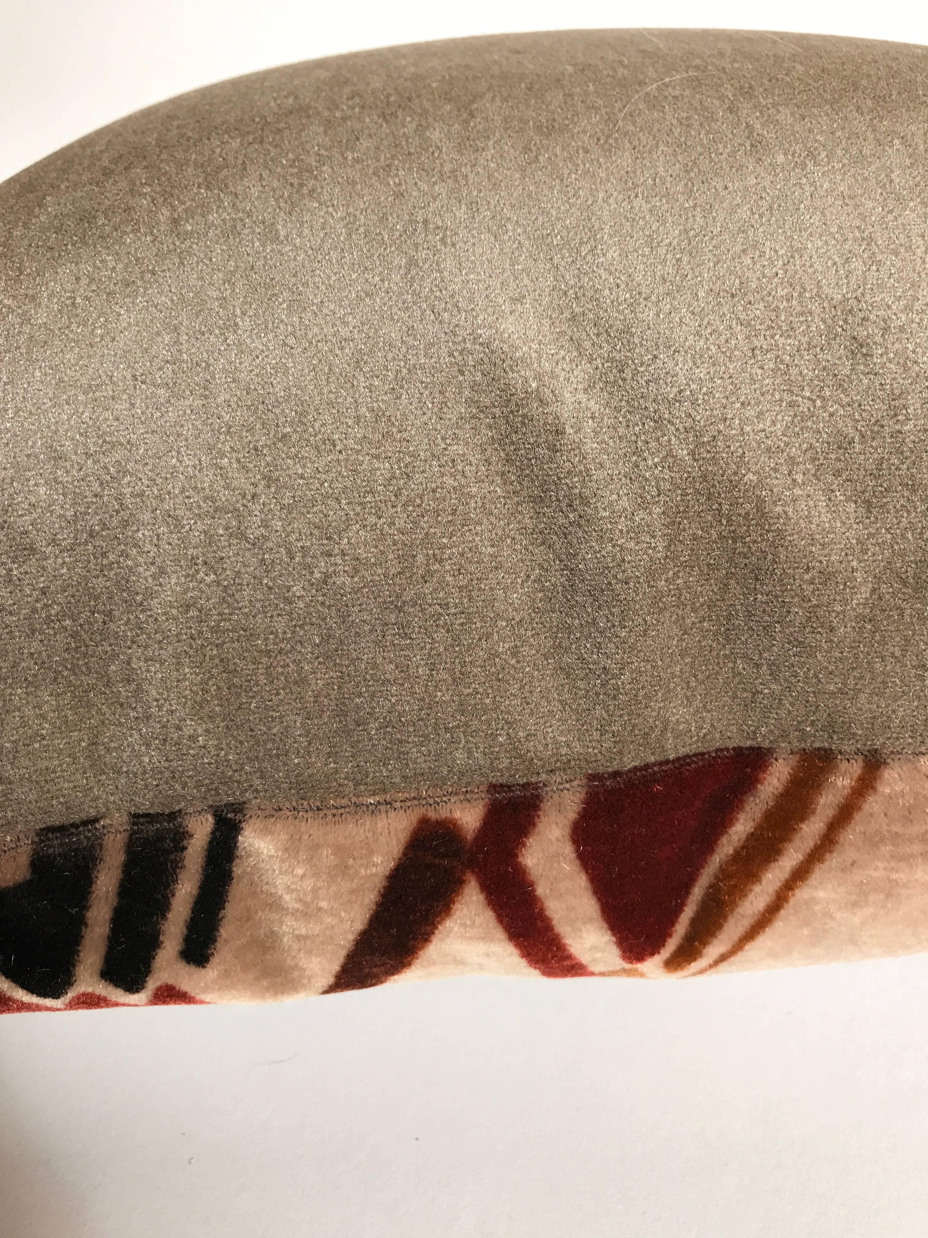 Dutch Custom Pillow Cut from a Rare Hand Blocked Mohair Amsterdam School Textile For Sale