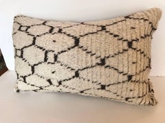 Custom Pillow Cut from a Vintage Hand Loomed Wool Moroccan Beni Ouarain Rug