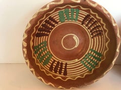 Transylvania Vintage Pottery, Hand-Painted Redware with Folk Art Designs