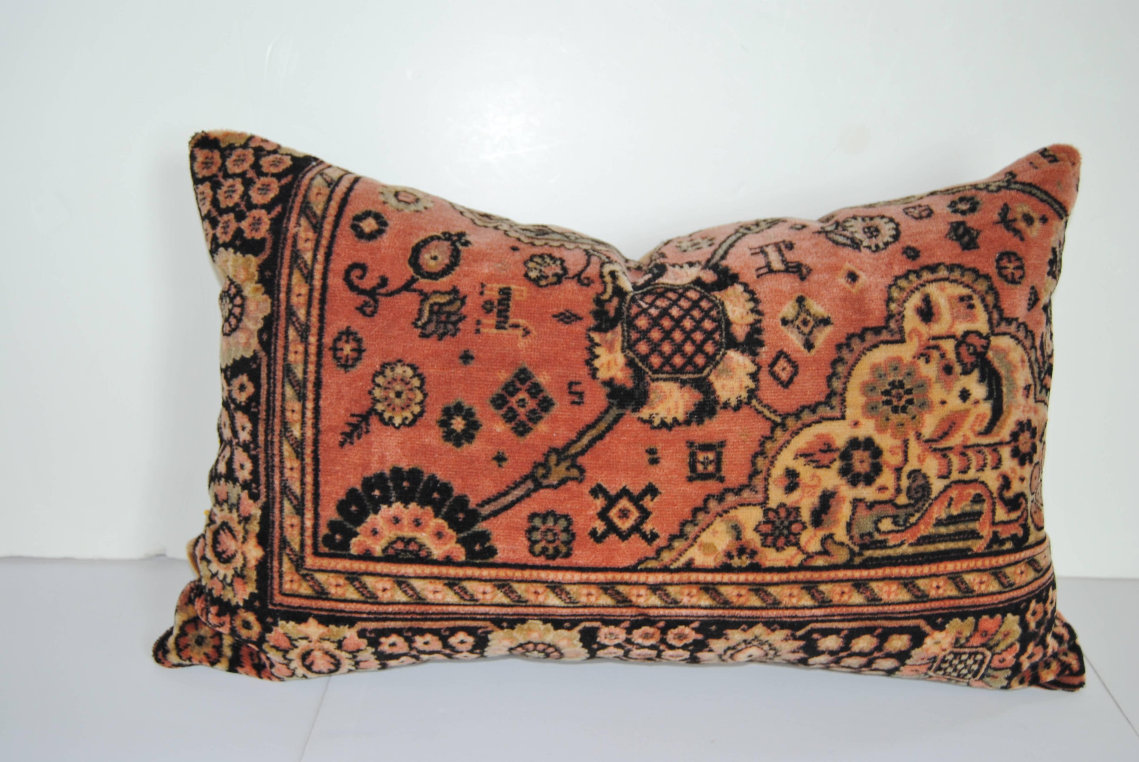 Dutch Custom Pillow Cut from a Wool Mohair Cloth from the Netherlands, Early 1900s For Sale