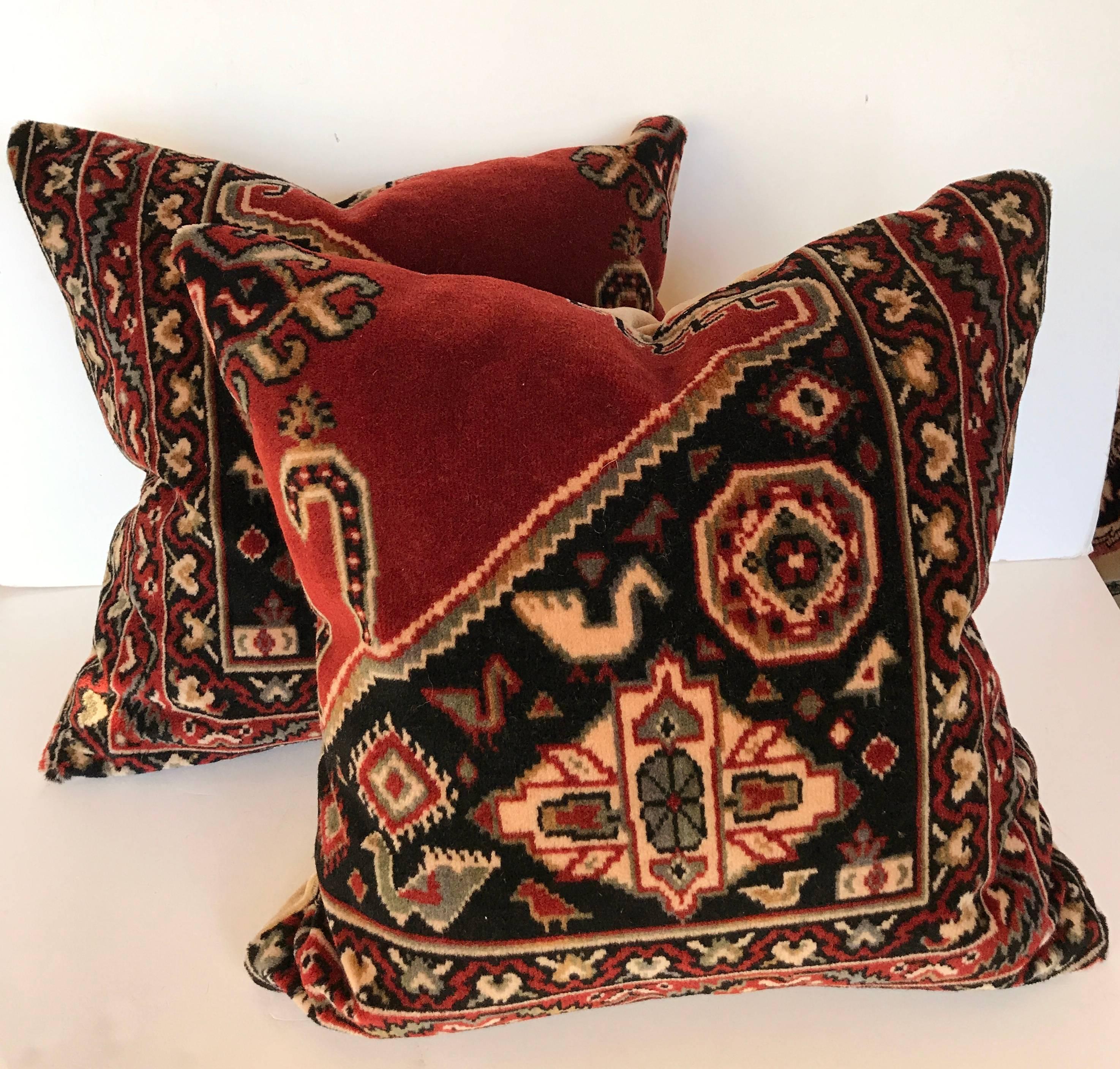 Custom Pillows Cut from a Vintage Wool Dutch Mohair Textile, Netherlands In Good Condition In Glen Ellyn, IL