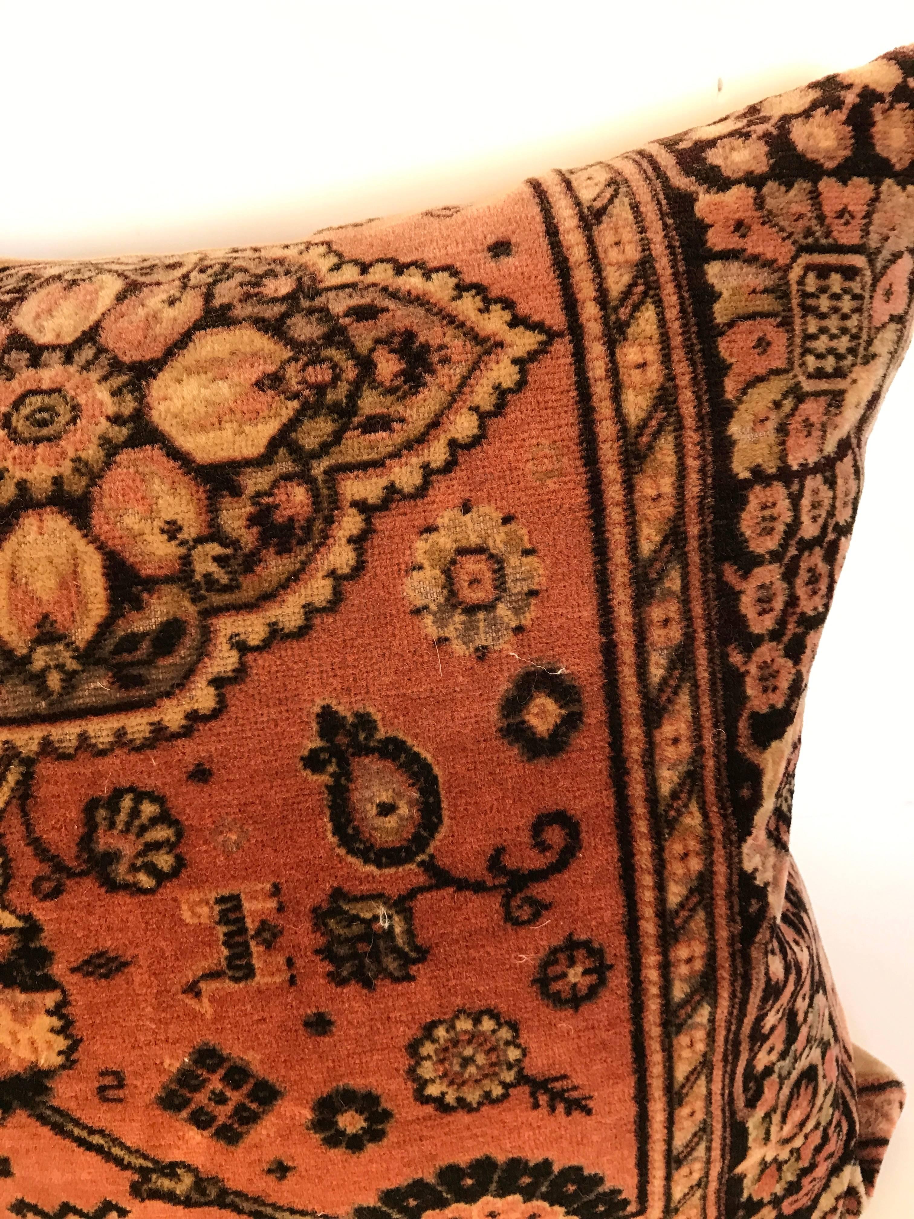 Dutch Custom Pillow Cut from a Vintage Wool Mohair Textile, Netherlands