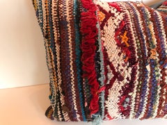 Custom Moroccan Pillow Cut from a Vintage Hand-Loomed Boucherouite Rug