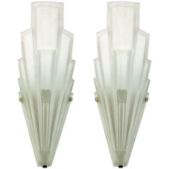 Pair of French Art Deco Wall Sconces by Hanots