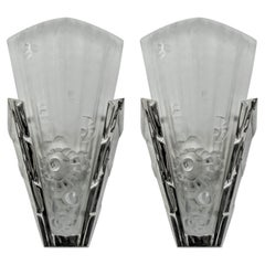 Pair of French Art Deco by Genet  Michon Wall Sconces