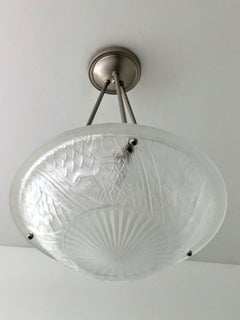 Lustre à suspension Art Déco français par Schneider, LIQUIDATION