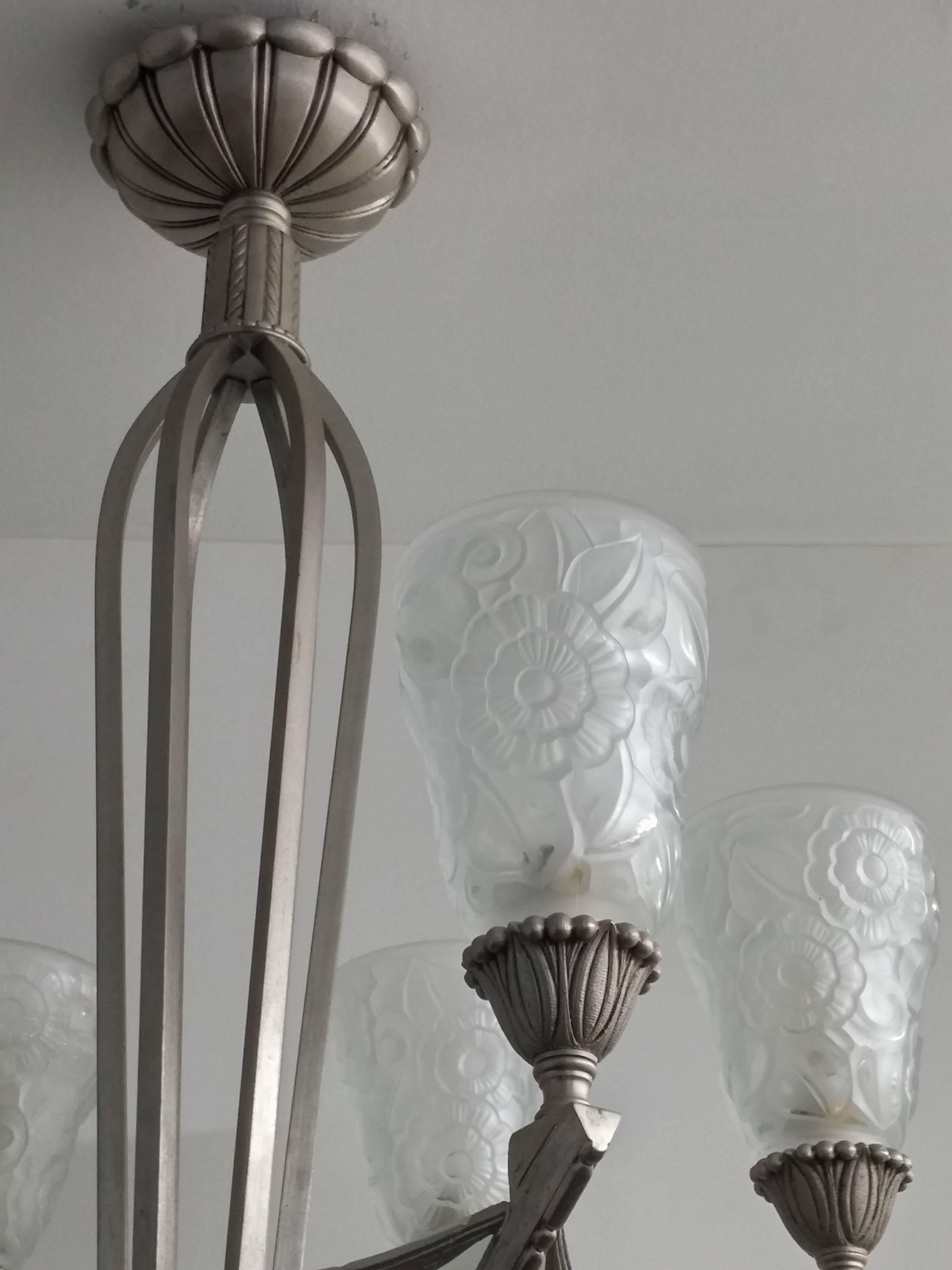 20th Century French Art Deco Chandelier by Muller 