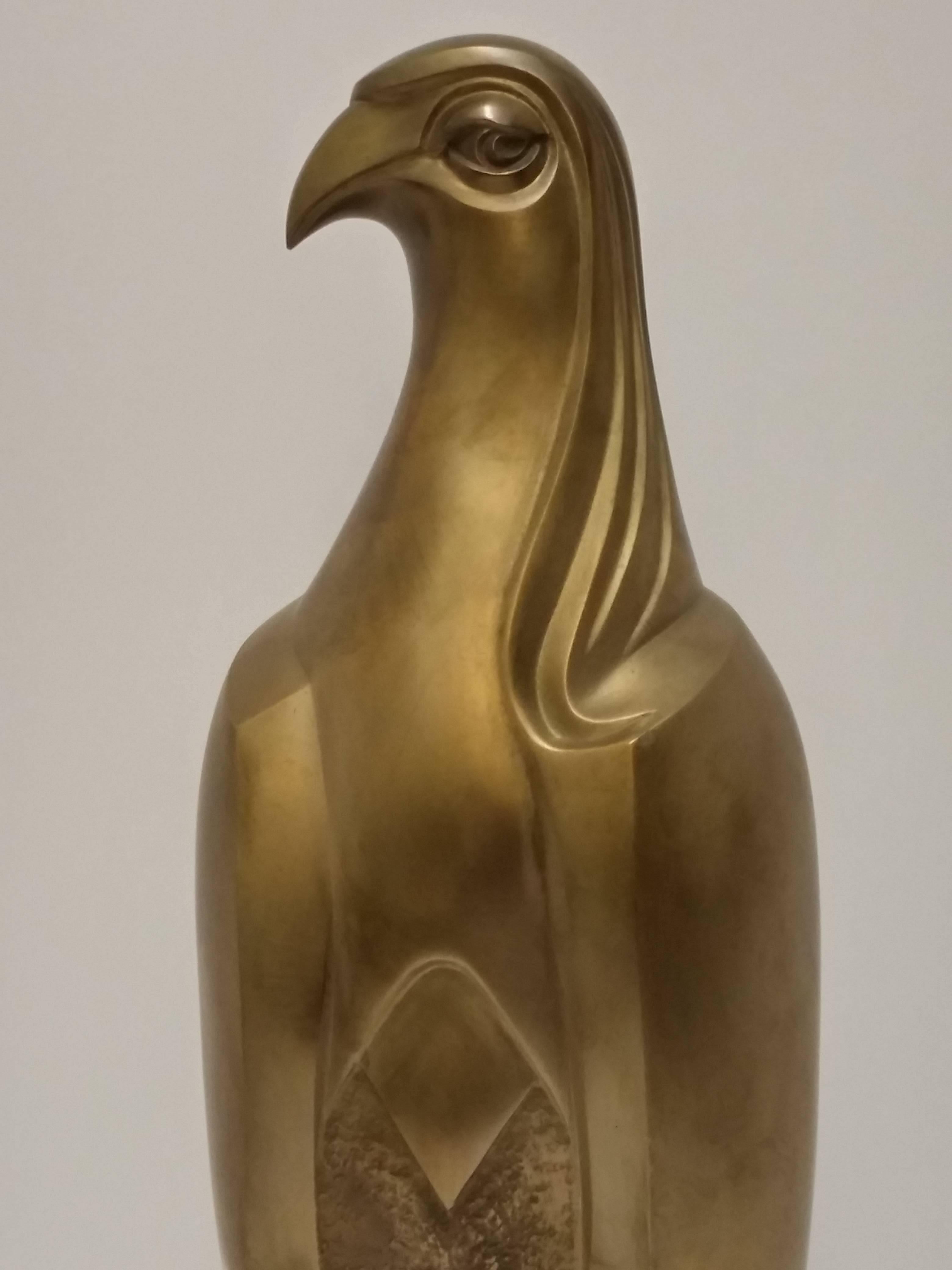 
A modern decorative art French Art Deco bronze sculpture in a falcon motif. Lampem offers plating in different finishes upon request. Complimentary shipping WORLDWIDE. We are the rare source that specializes exclusively in French Art Deco for over