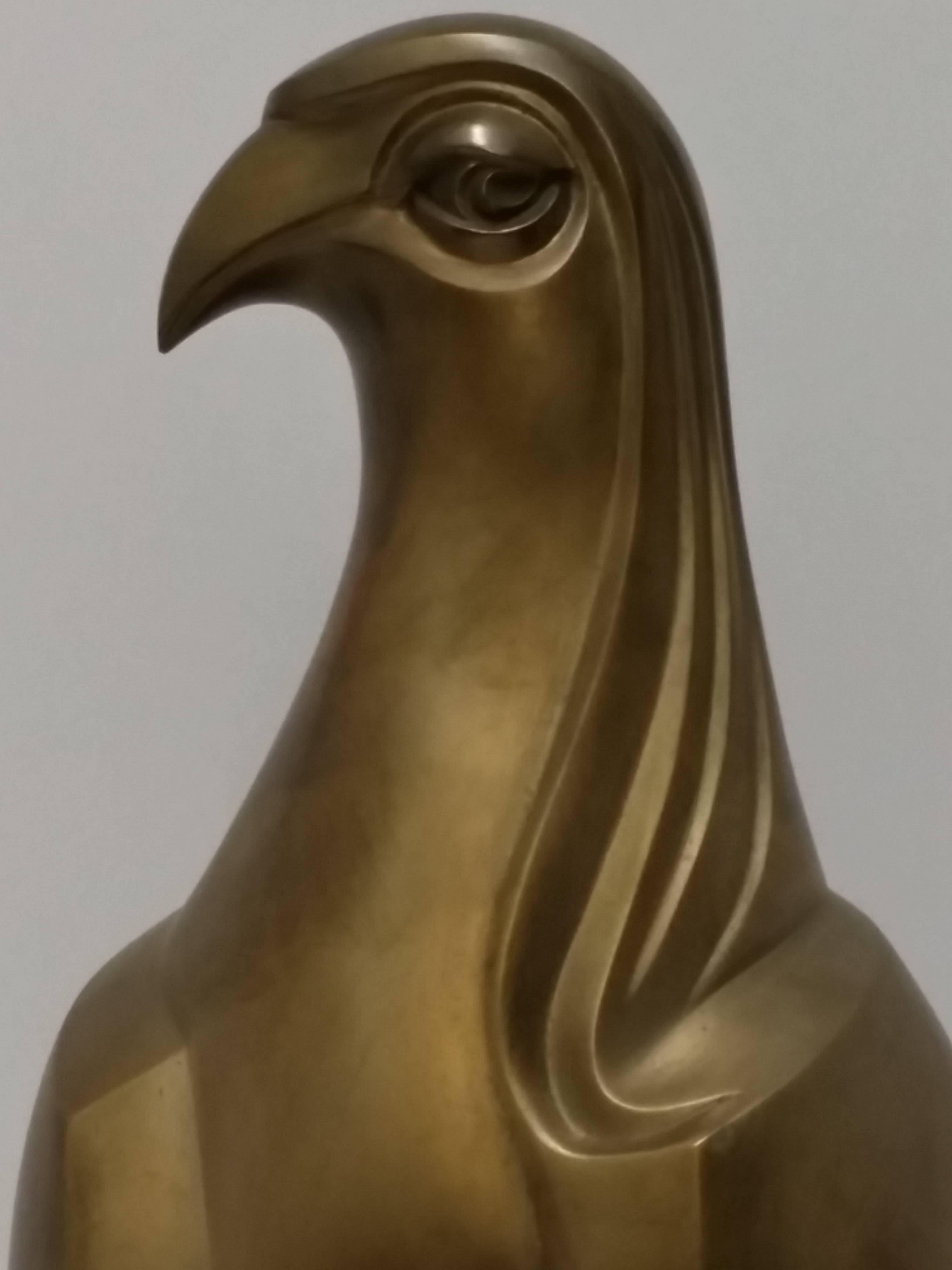 20th Century French Art Deco Bronze Falcon Sculpture
