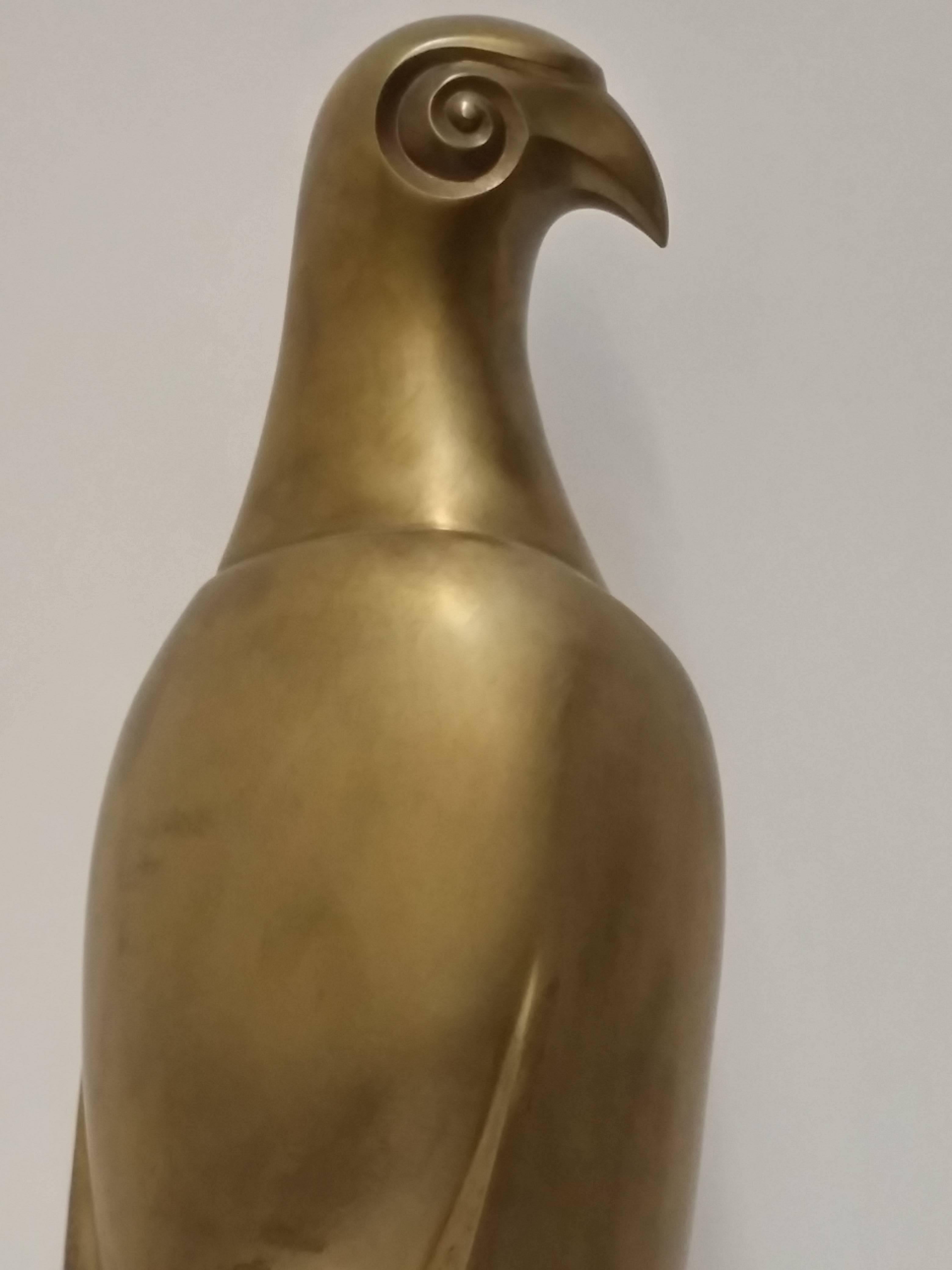 Cast French Art Deco Bronze Falcon Sculpture