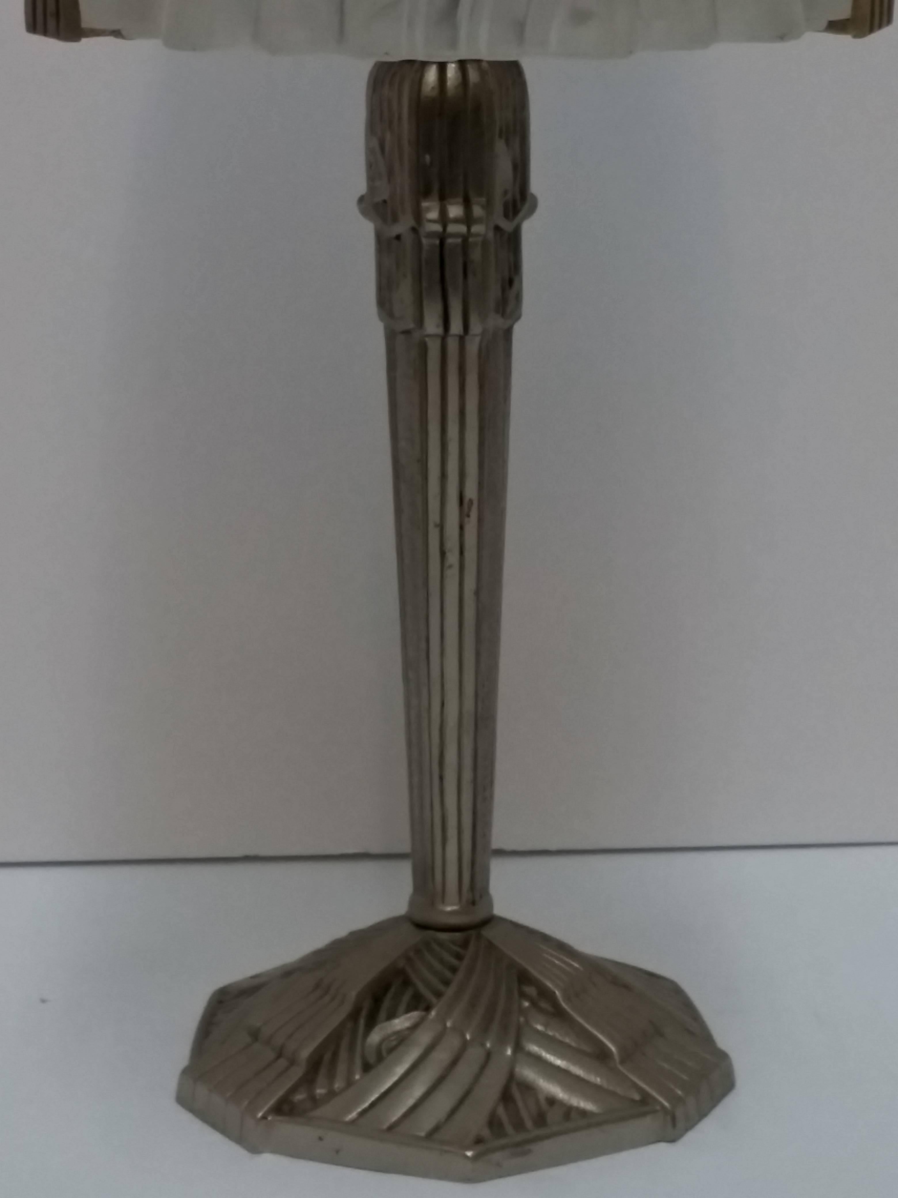 Cast French Art Deco of Muller Frères Table Lamp