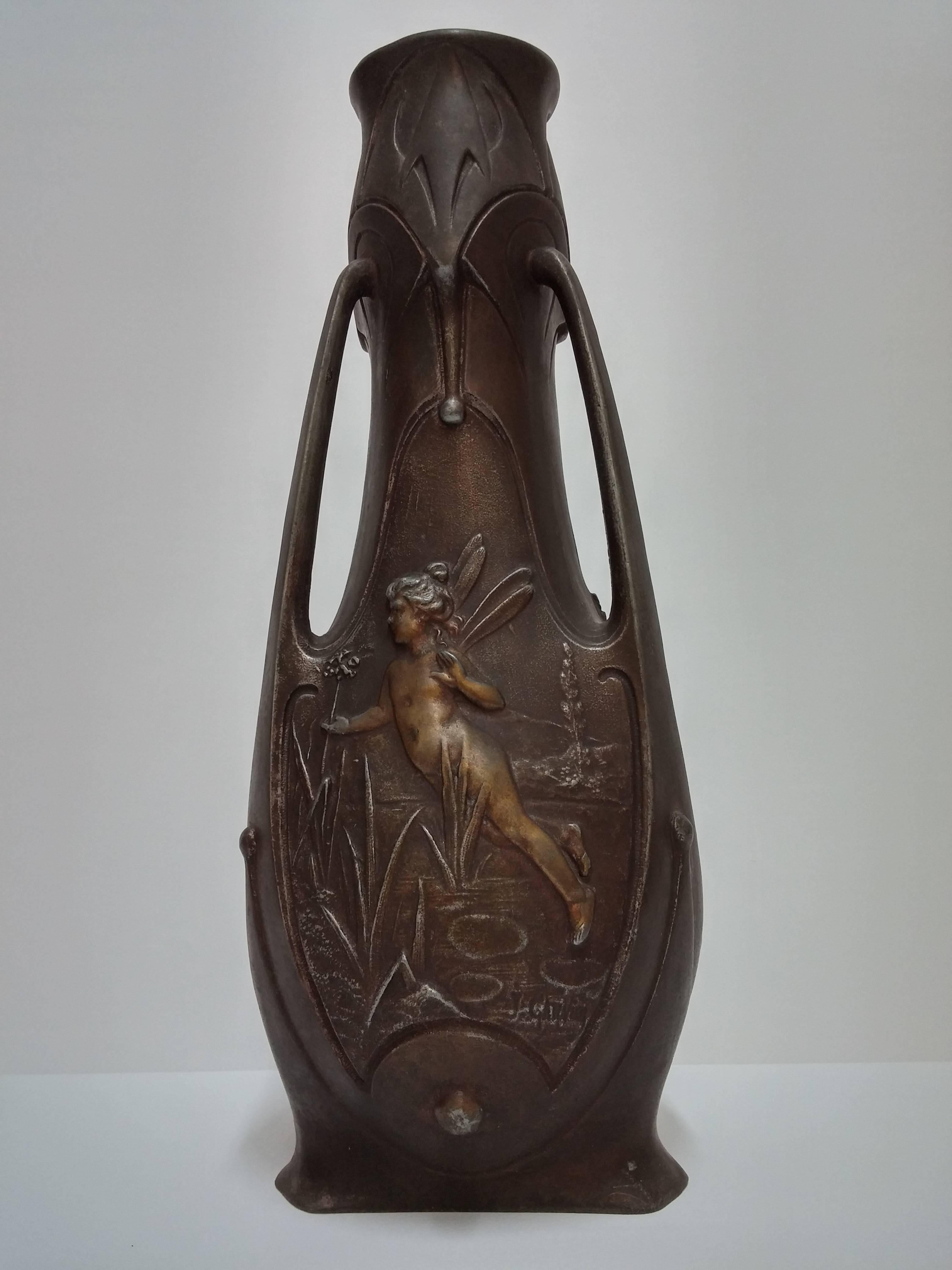Cast French Art Nouveau Vases For Sale