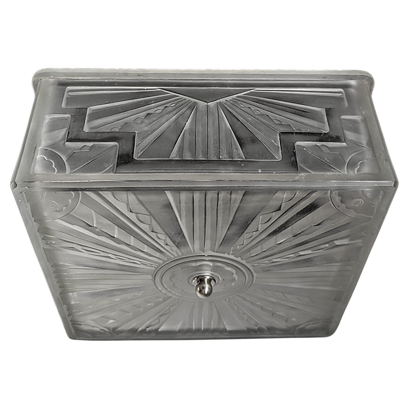 French Art Deco Geometric Flush Mount by Genet Michon