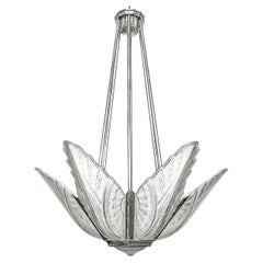 French Art Deco Chandelier Signed by Hanots