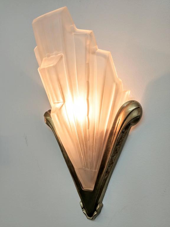 French Art Deco Wall Sconces by Sabino For Sale at 1stdibs