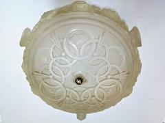 French Art Deco Flush Mount or Pendant Chandelier by Sabino