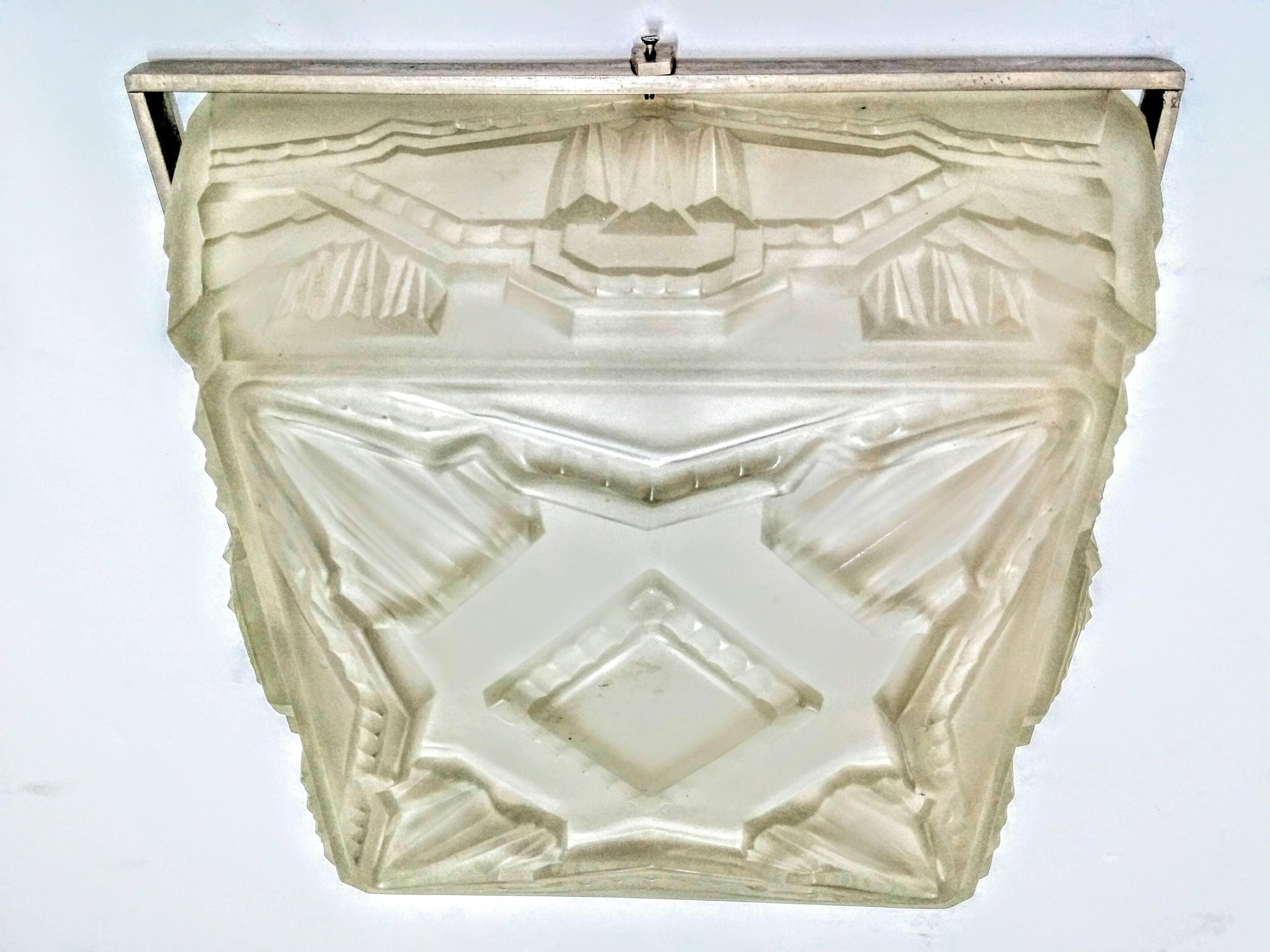 20th Century French Art Deco Pendant Chandelier or Flush Mount by Sabino