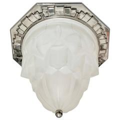 French Art Deco Flush Mount by Degue 10