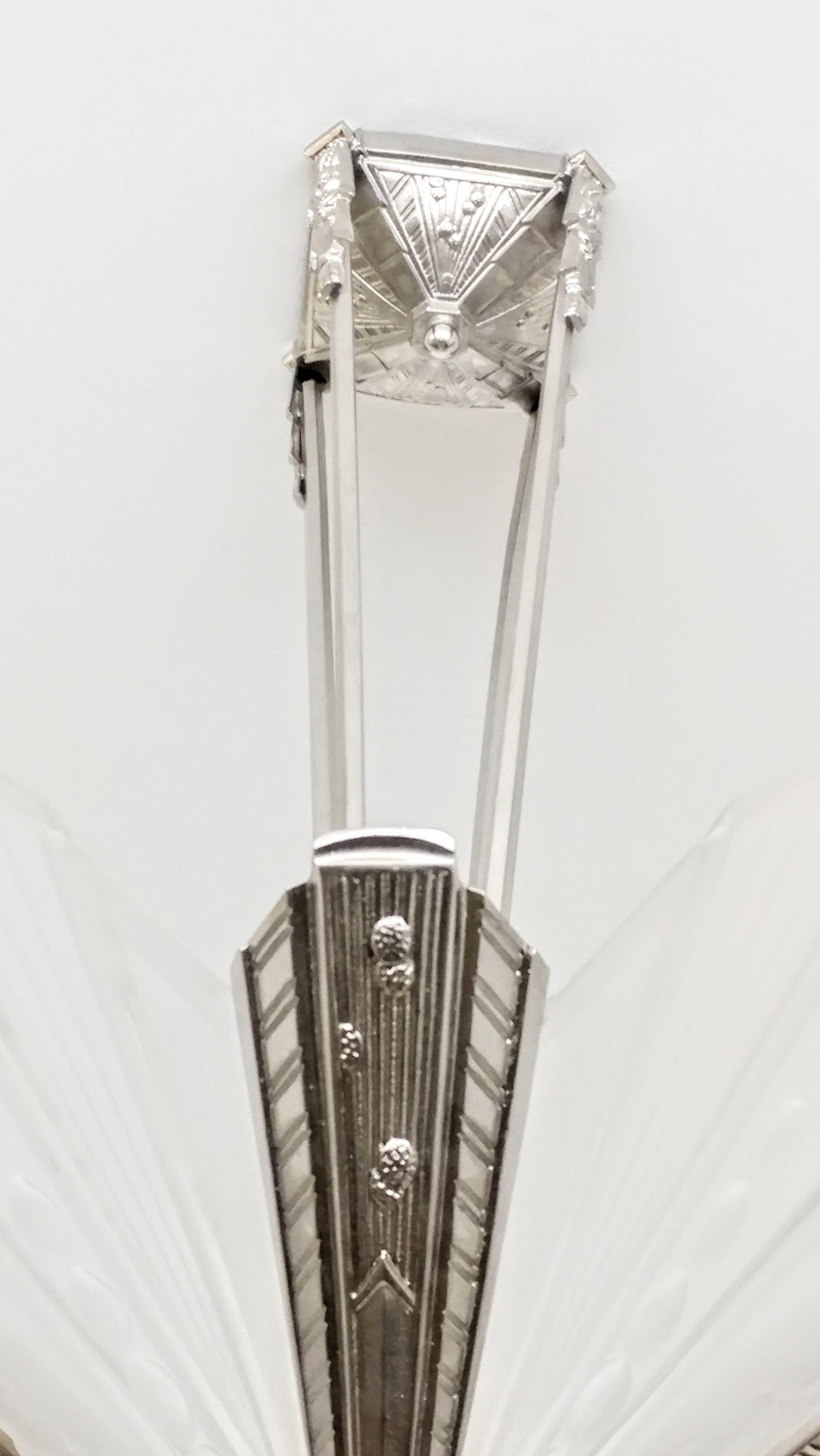 20th Century Pair of French Art Deco Chandelier by Atelier E.J.G