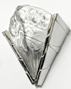 Pair of French Art Deco Geometric Wall Sconces Signed by Noverdy